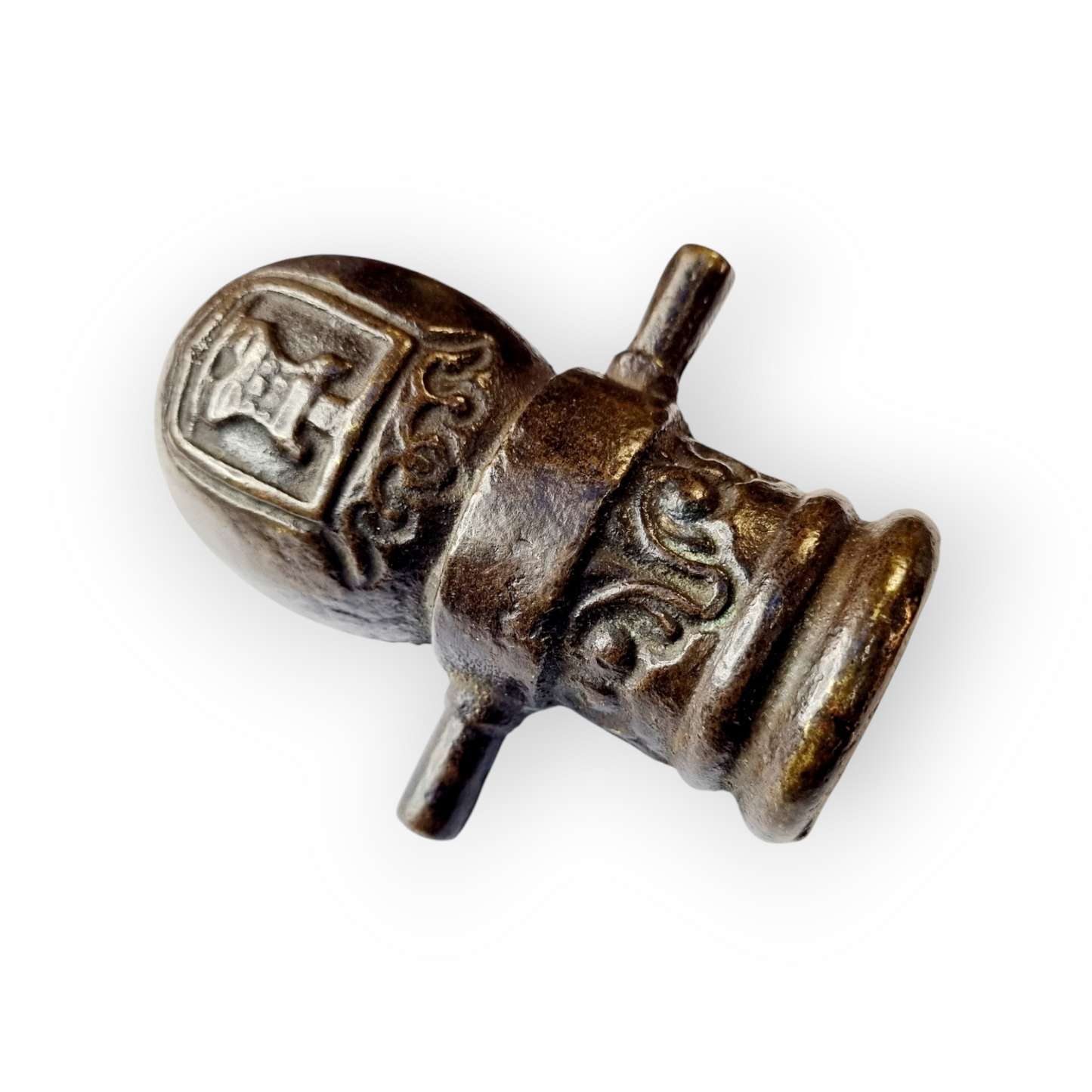 Rare 17th-Century Continental Antique Bronze Miniature Mortar Cannon, Possibly Made As A Child's Toy