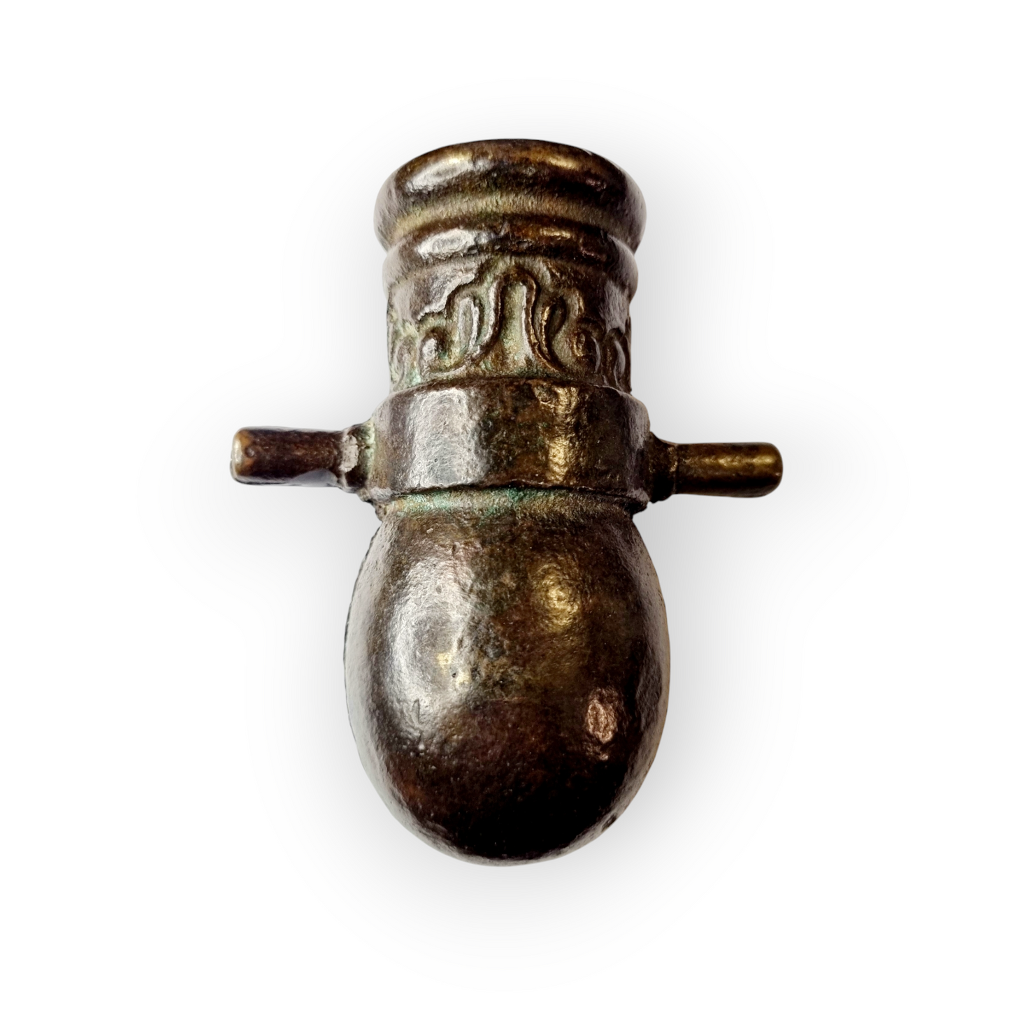 Rare 17th-Century Continental Antique Bronze Miniature Mortar Cannon, Possibly Made As A Child's Toy