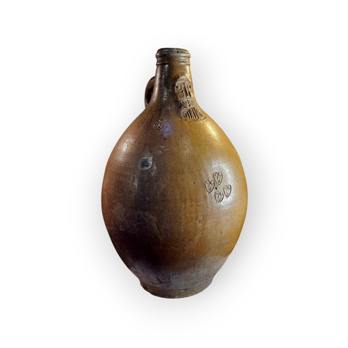 A Large Late 17th-Century / Early 18th-Century German Antique Stoneware Bellarmine Jug / Bartmannkrug With Good Provenance