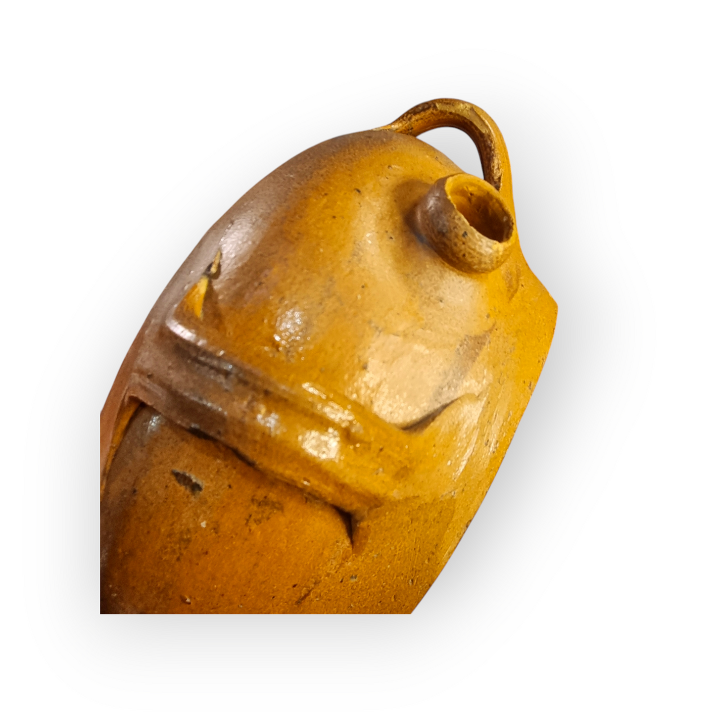 Early 18th-Century Antique Stoneware Pilgrim Flask / Costrel, circa 1700-1710