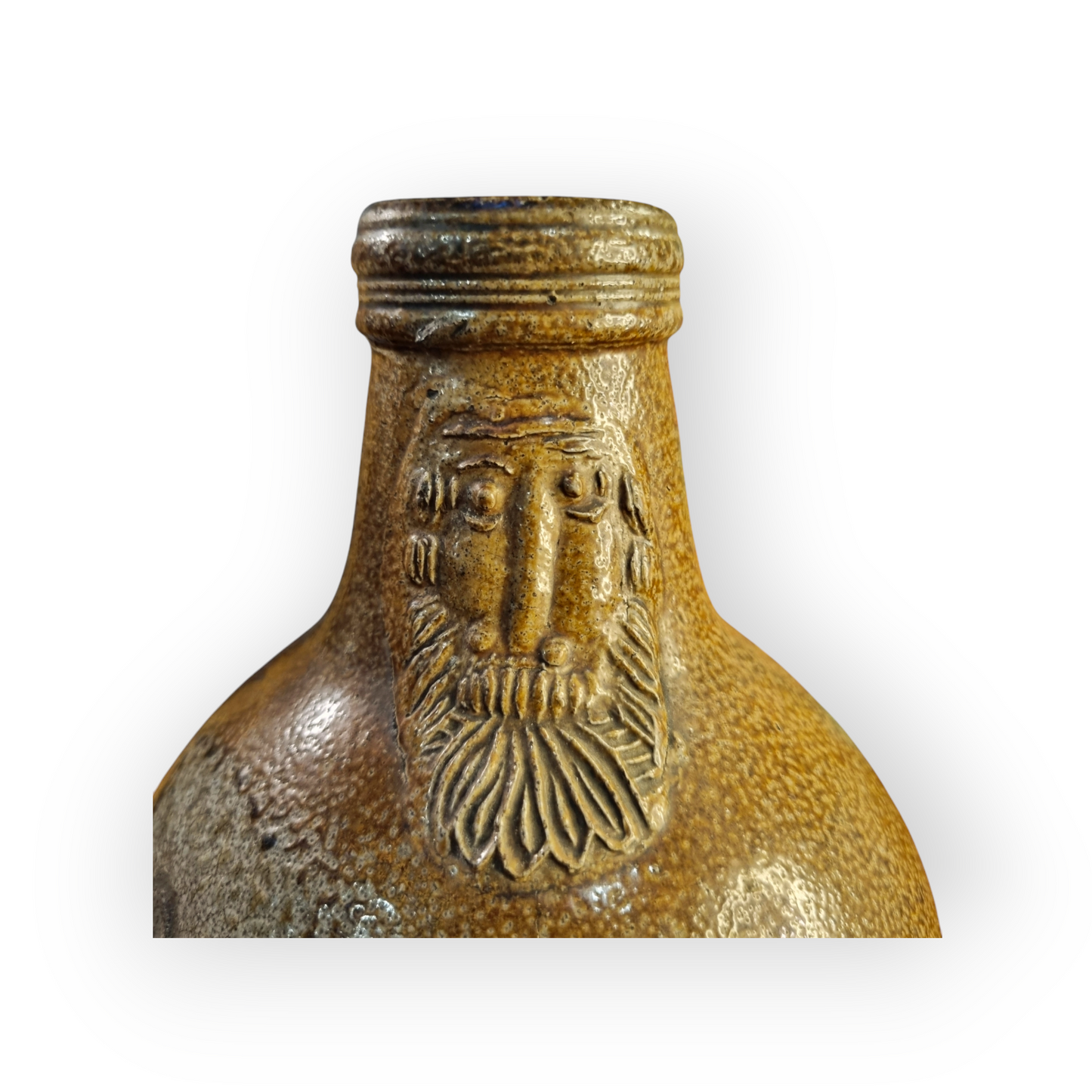 17th-Century German Antique Stoneware Bellarmine Jug or Bartmannkrug, circa 1620-1675, With Good Provenance