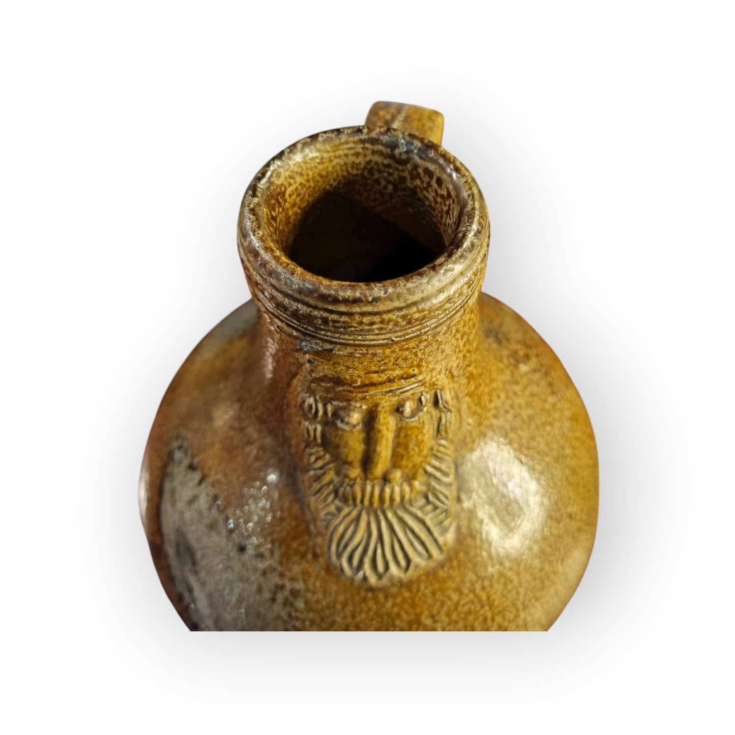 17th-Century German Antique Stoneware Bellarmine Jug or Bartmannkrug, circa 1620-1675, With Good Provenance