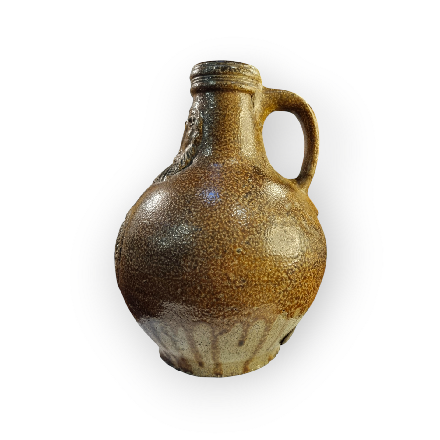 17th-Century German Antique Stoneware Bellarmine Jug or Bartmannkrug, circa 1620-1675, With Good Provenance