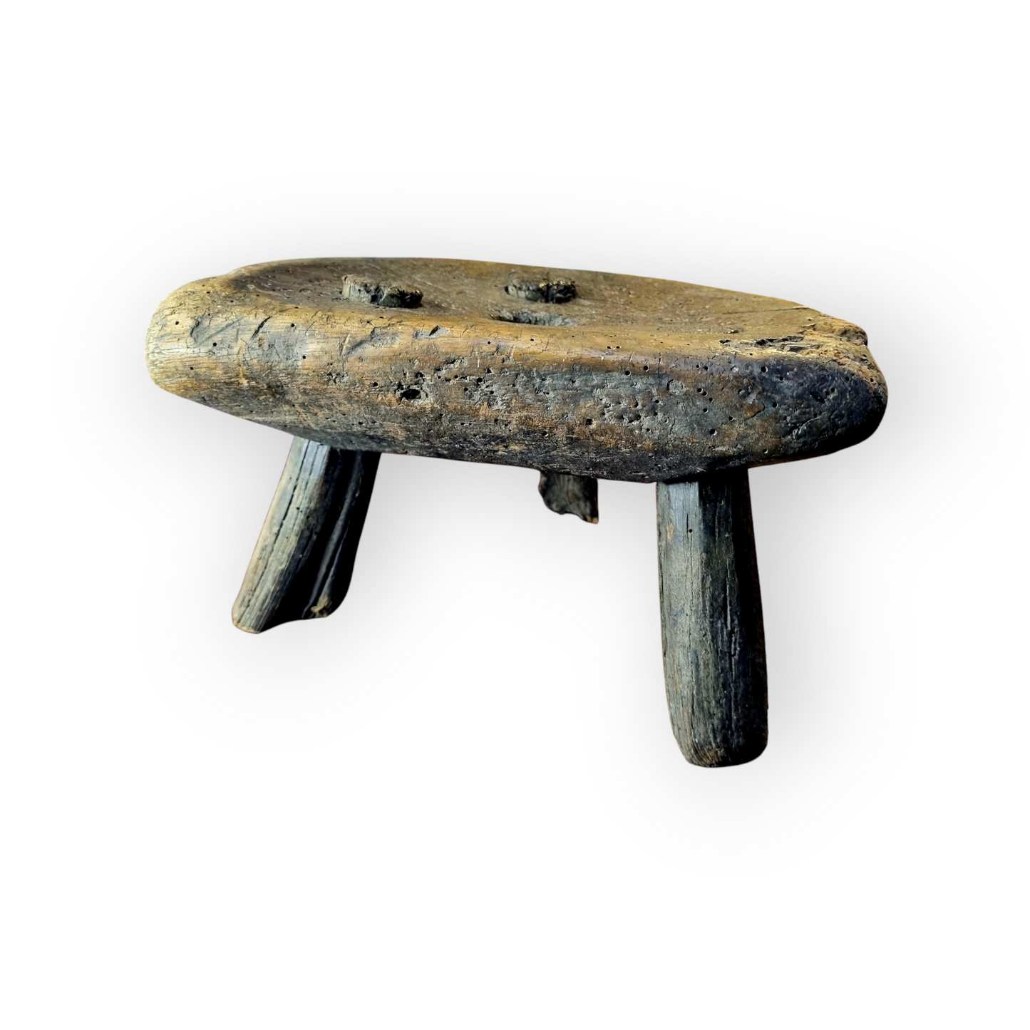 Late 18th Century Primitive Welsh Antique Child's Milking Stool