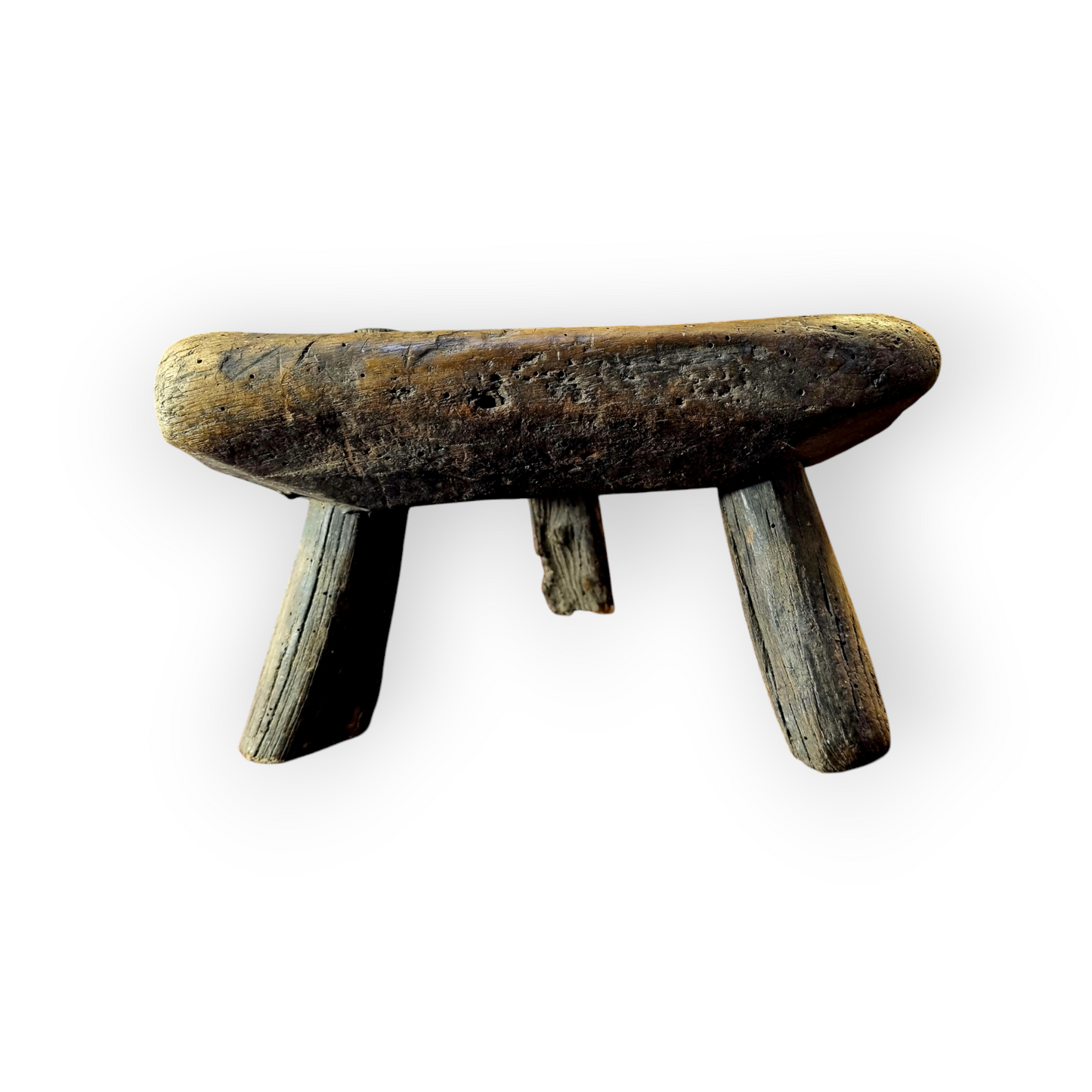 Late 18th Century Primitive Welsh Antique Child's Milking Stool