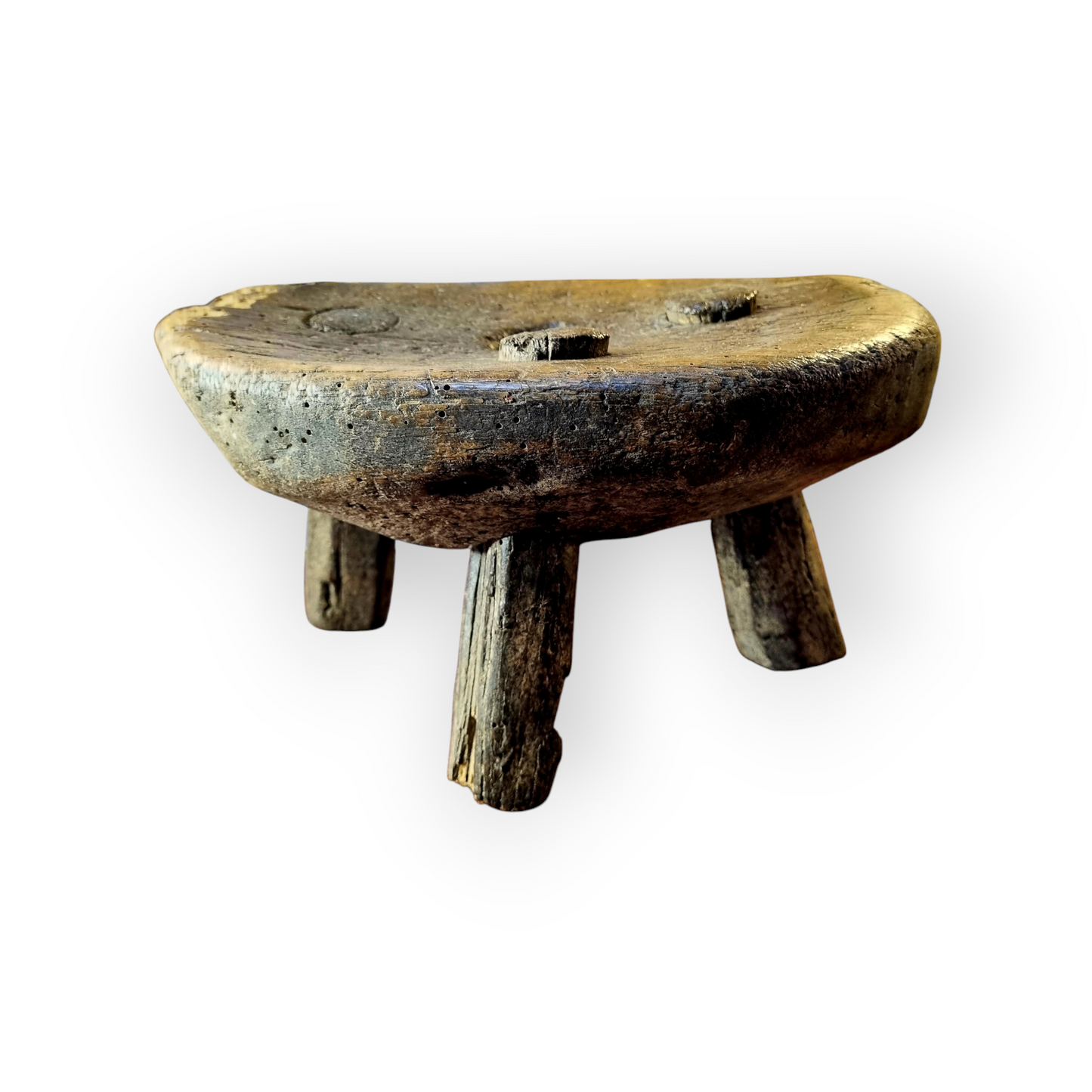 Late 18th Century Primitive Welsh Antique Child's Milking Stool