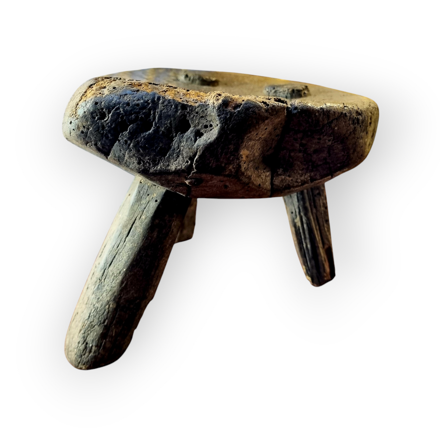 Late 18th Century Primitive Welsh Antique Child's Milking Stool