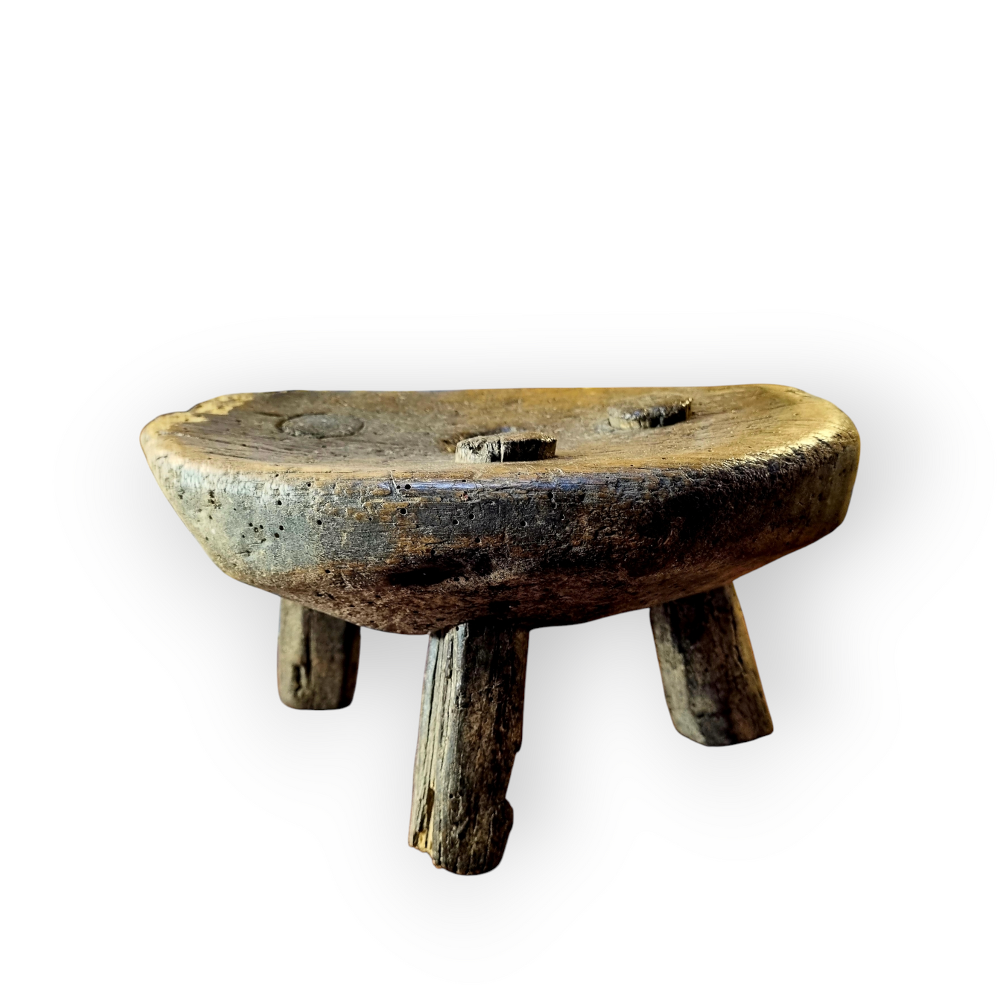 Late 18th Century Primitive Welsh Antique Child's Milking Stool