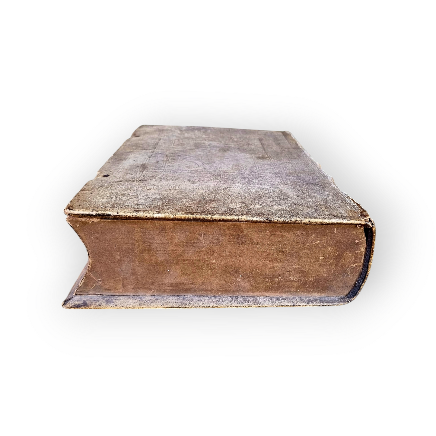 Rare Early 18th Century Vellum-Bound Book Converted To A Book Box / Secret Storage Box