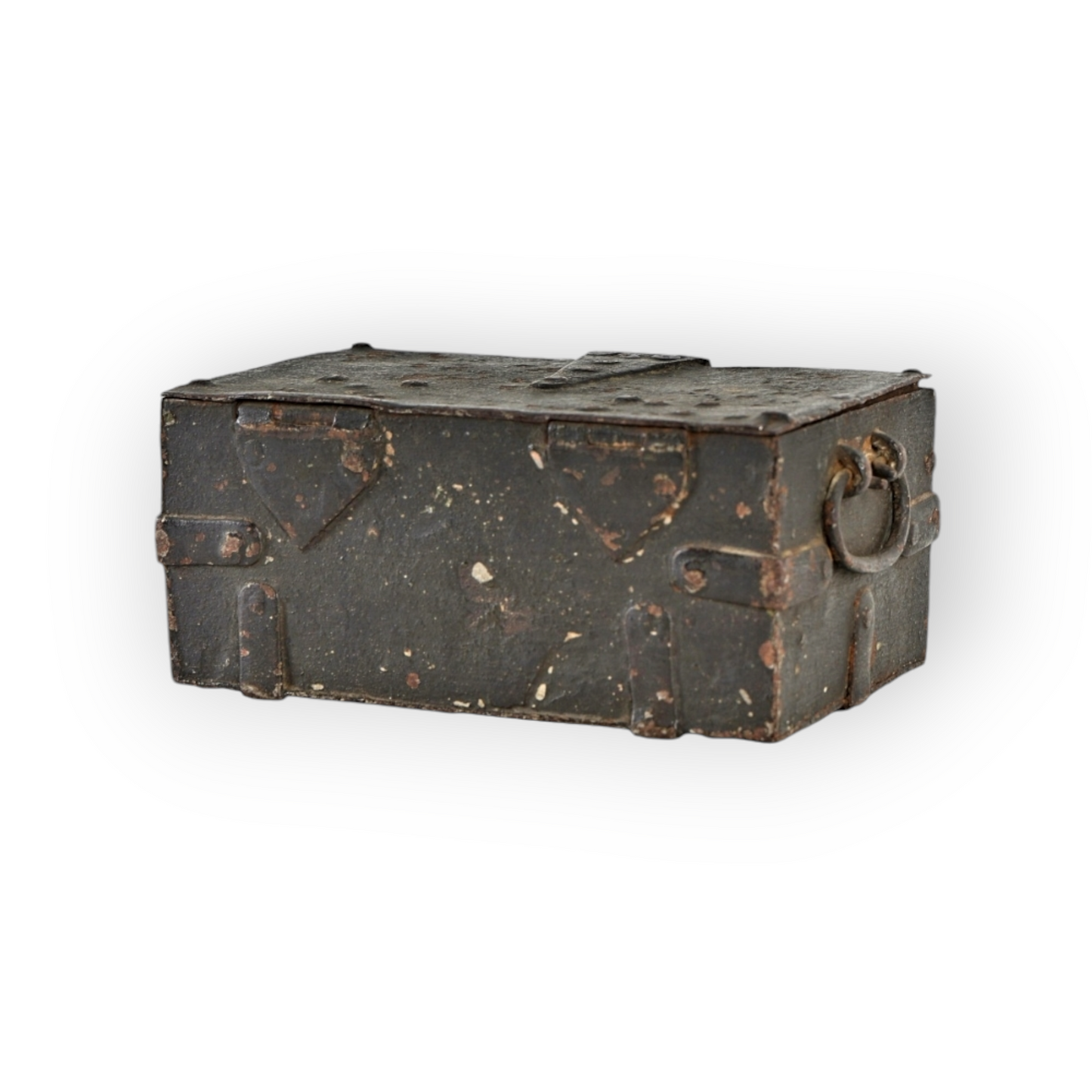 Diminutive 16th-Century French Antique Iron Missal Box / Small Antique Iron Strong Box