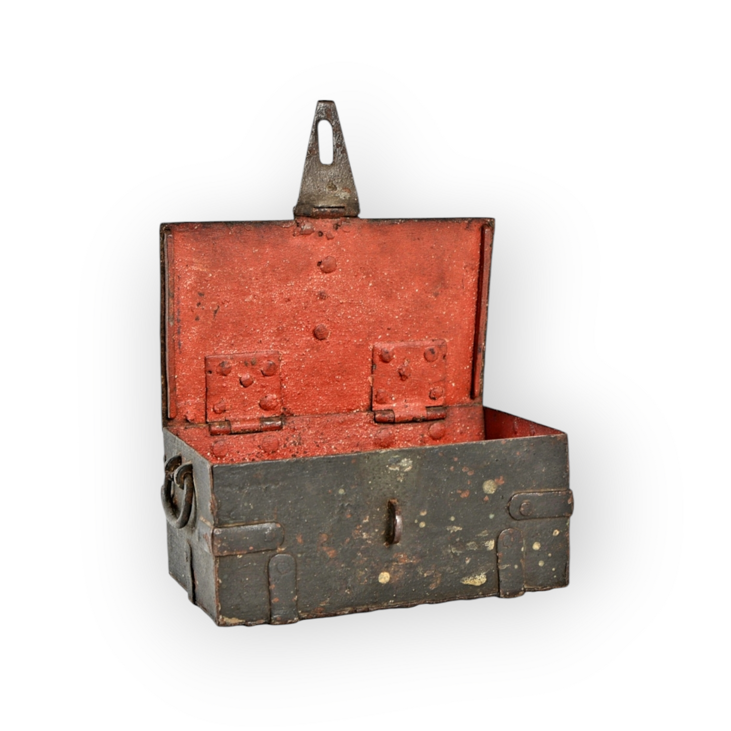 Diminutive 16th-Century French Antique Iron Missal Box / Small Antique Iron Strong Box