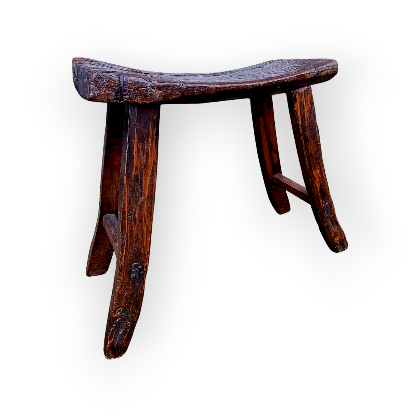 19th-Century Rustic / Primitive Antique Wooden Stool