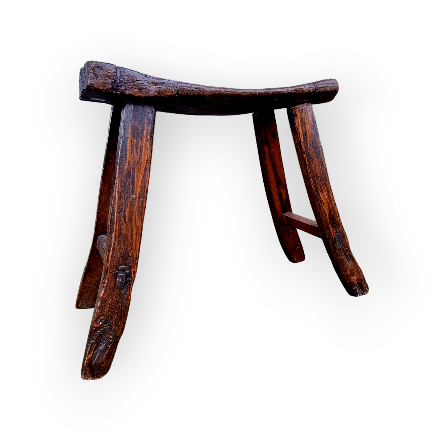 19th-Century Rustic / Primitive Antique Wooden Stool