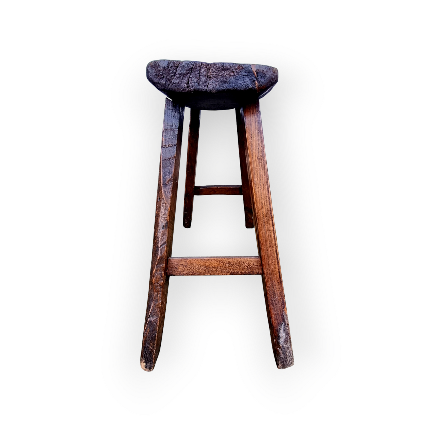 19th-Century Rustic / Primitive Antique Wooden Stool