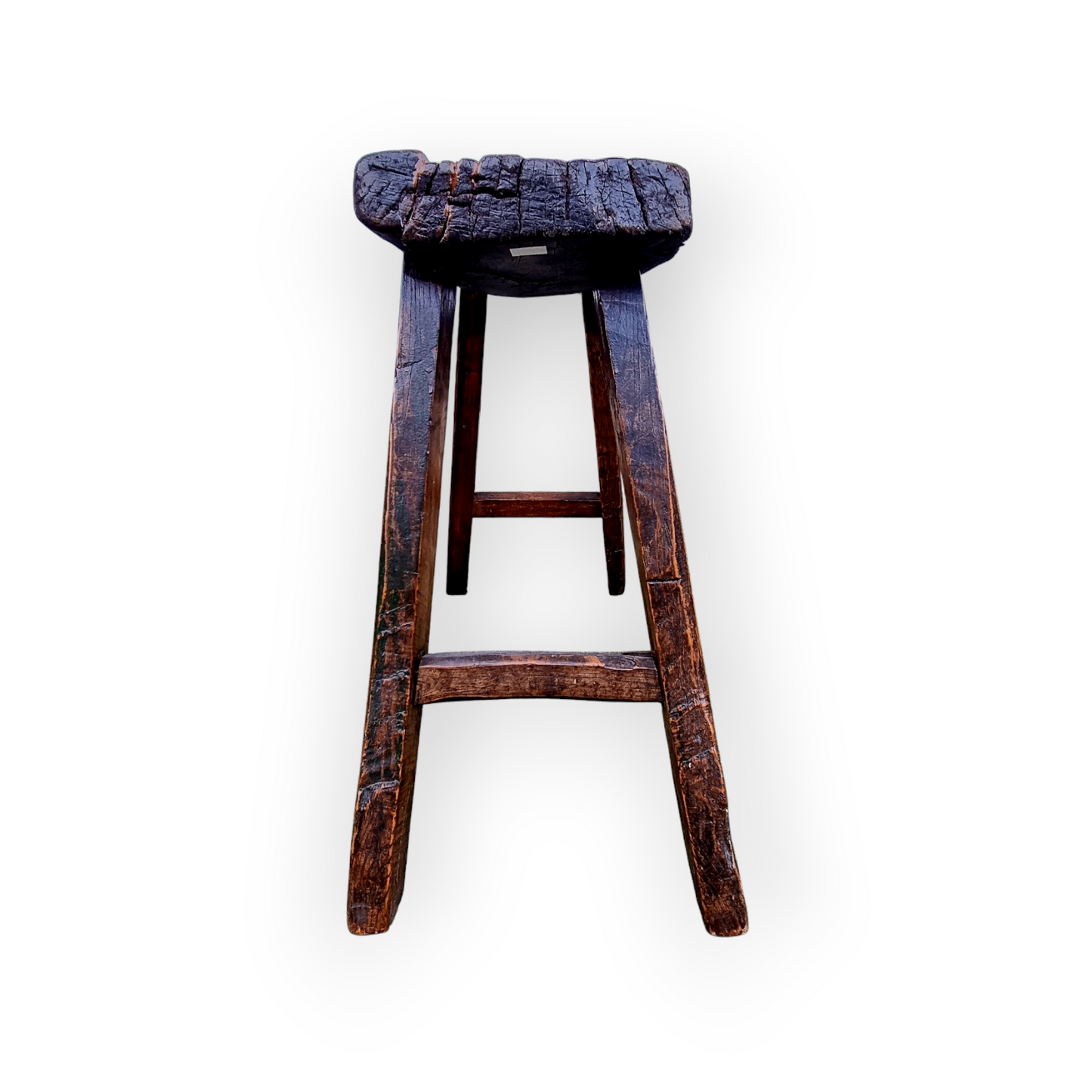 19th-Century Rustic / Primitive Antique Wooden Stool