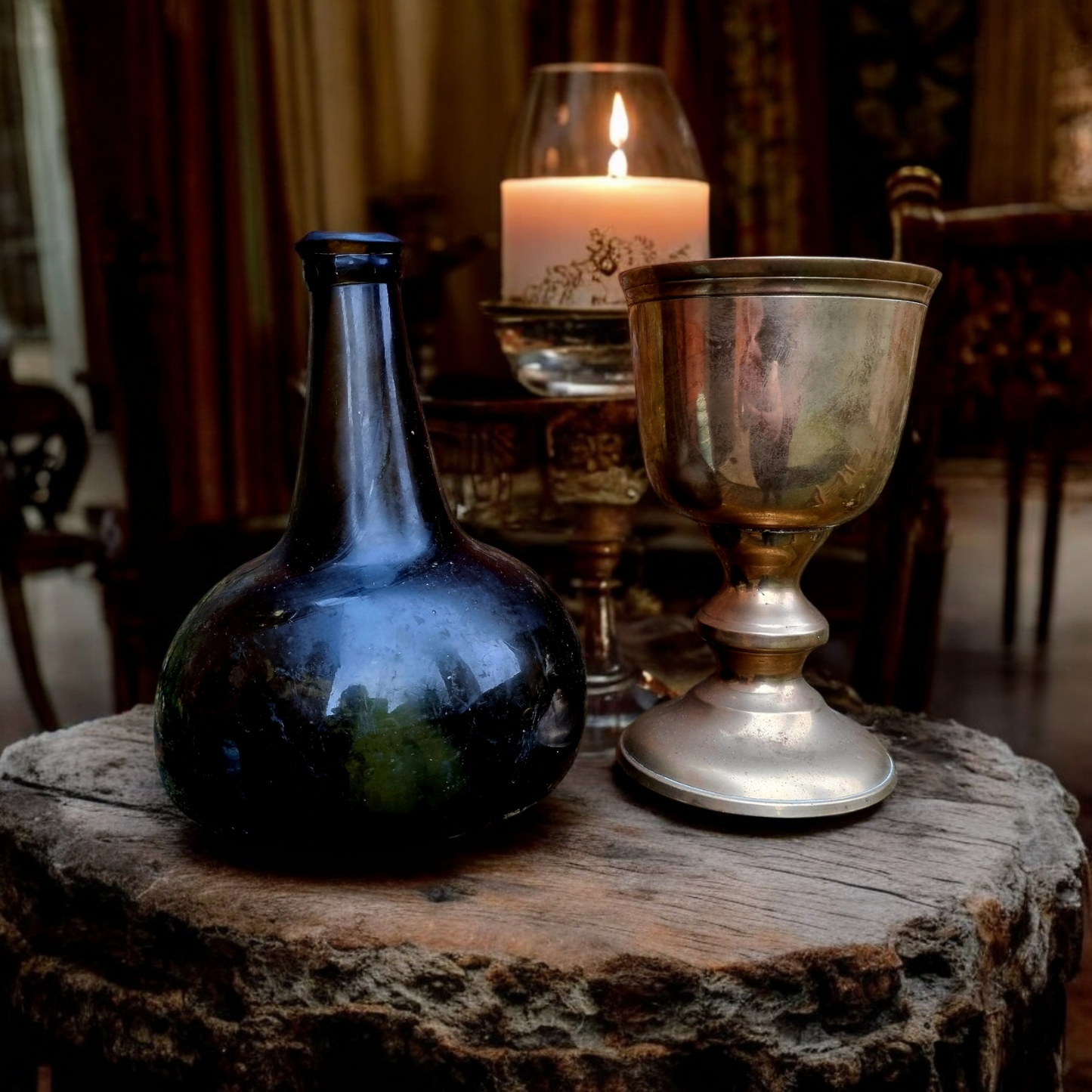 Early 19th-Century English Antique Brass Goblet