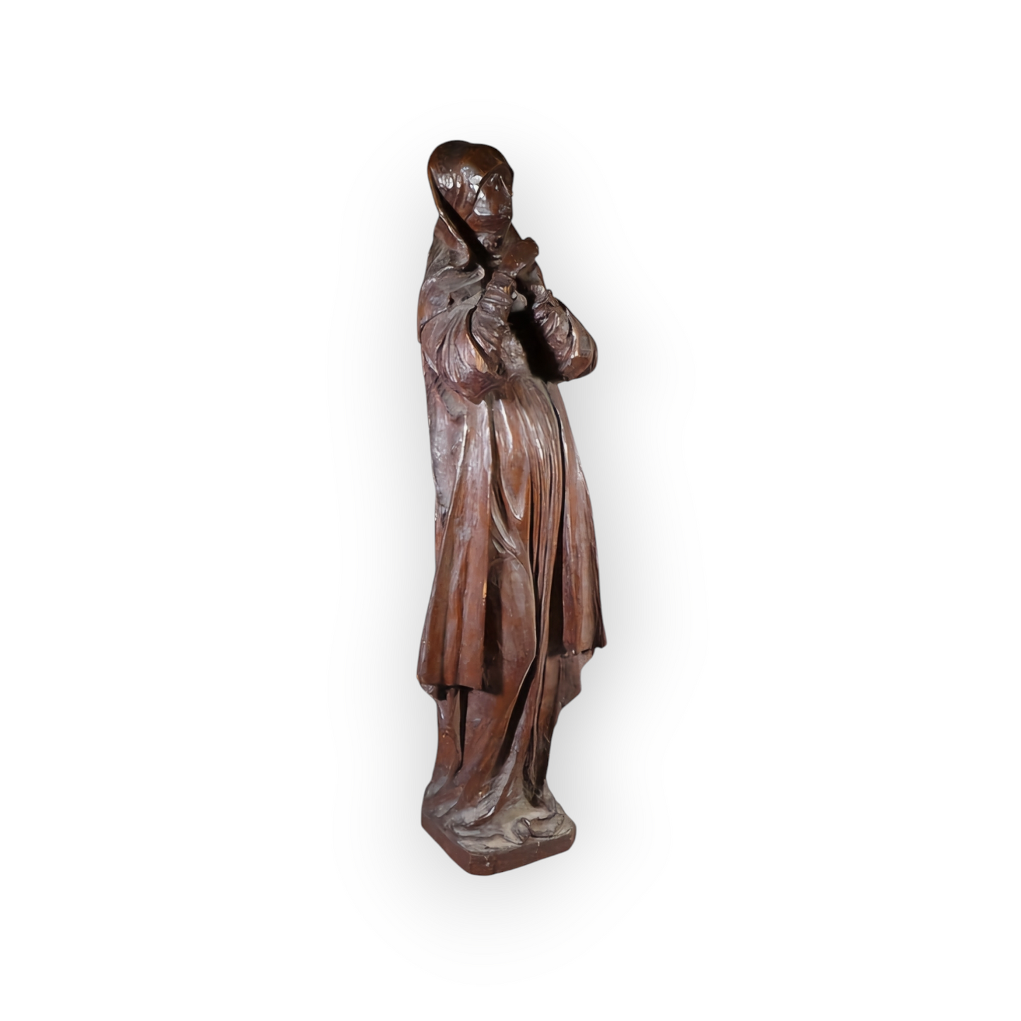 16th-Century Gothic Antique Carved Wooden Sculpture Depicting The Virgin Of Calvary