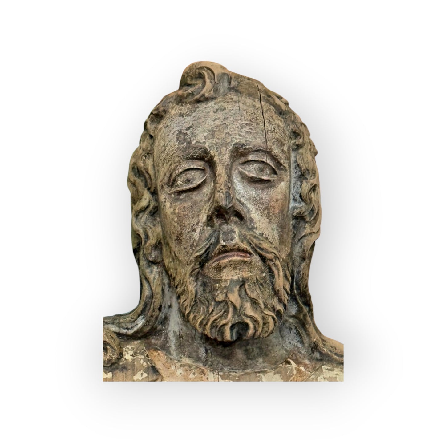 Early 16th-Century Gothic Antique Carved Wooden Sculpture Of A Saint, circa 1500