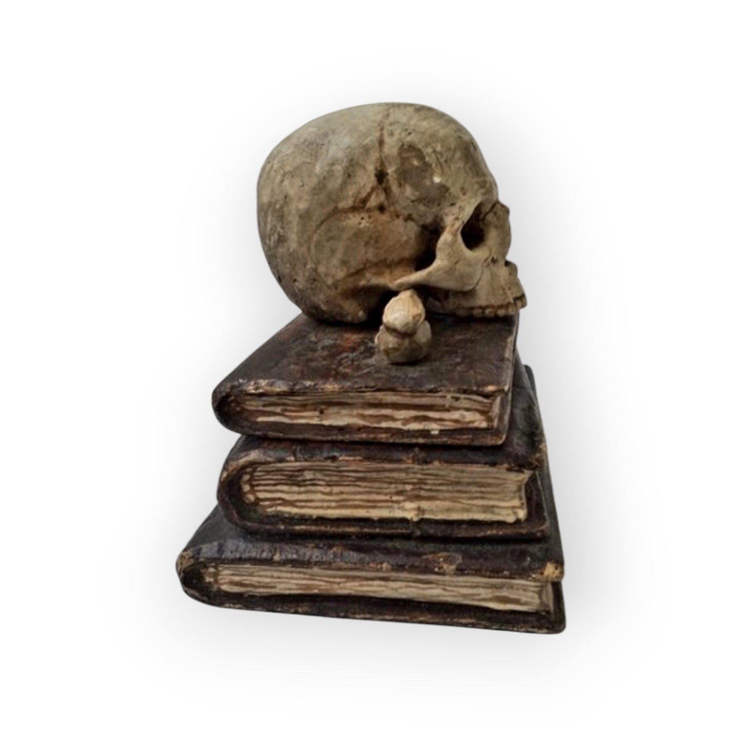 Mid 18th-Century Italian Antique Carved Treen Memento Mori Book Box