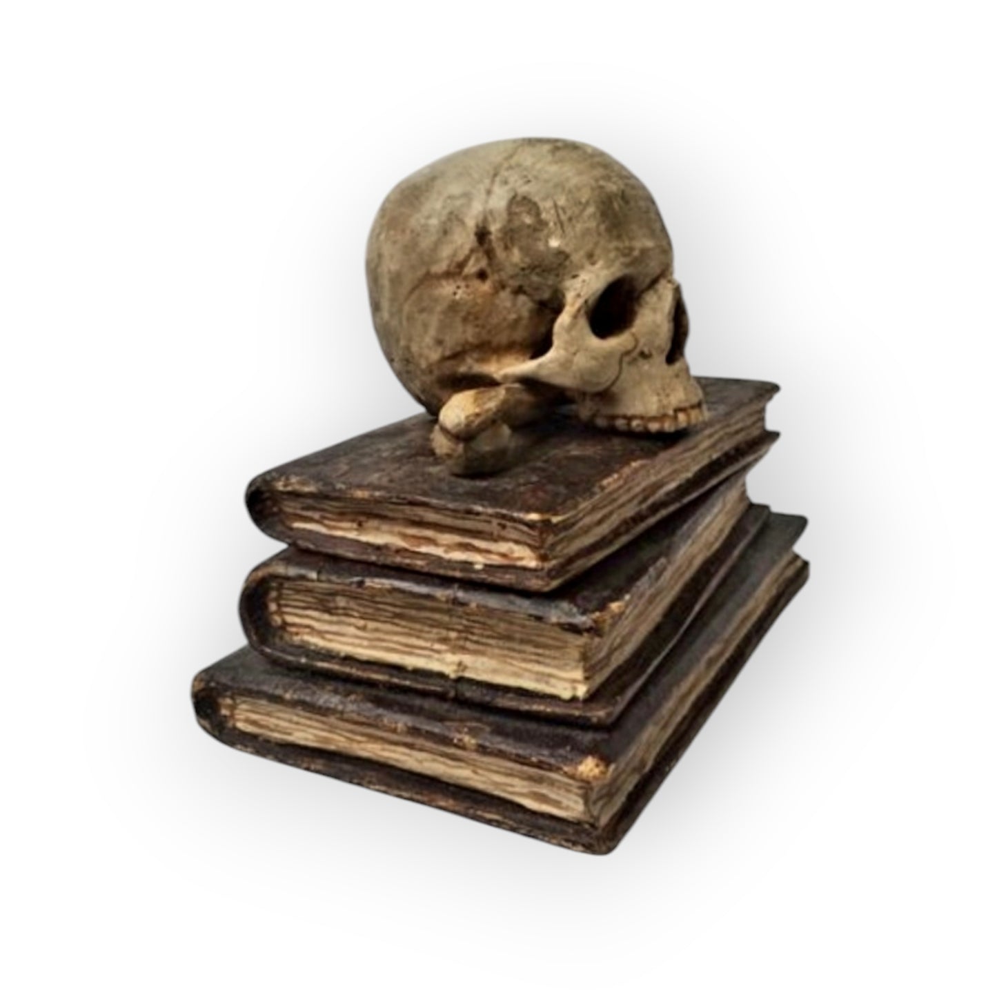 Mid 18th-Century Italian Antique Carved Treen Memento Mori Book Box