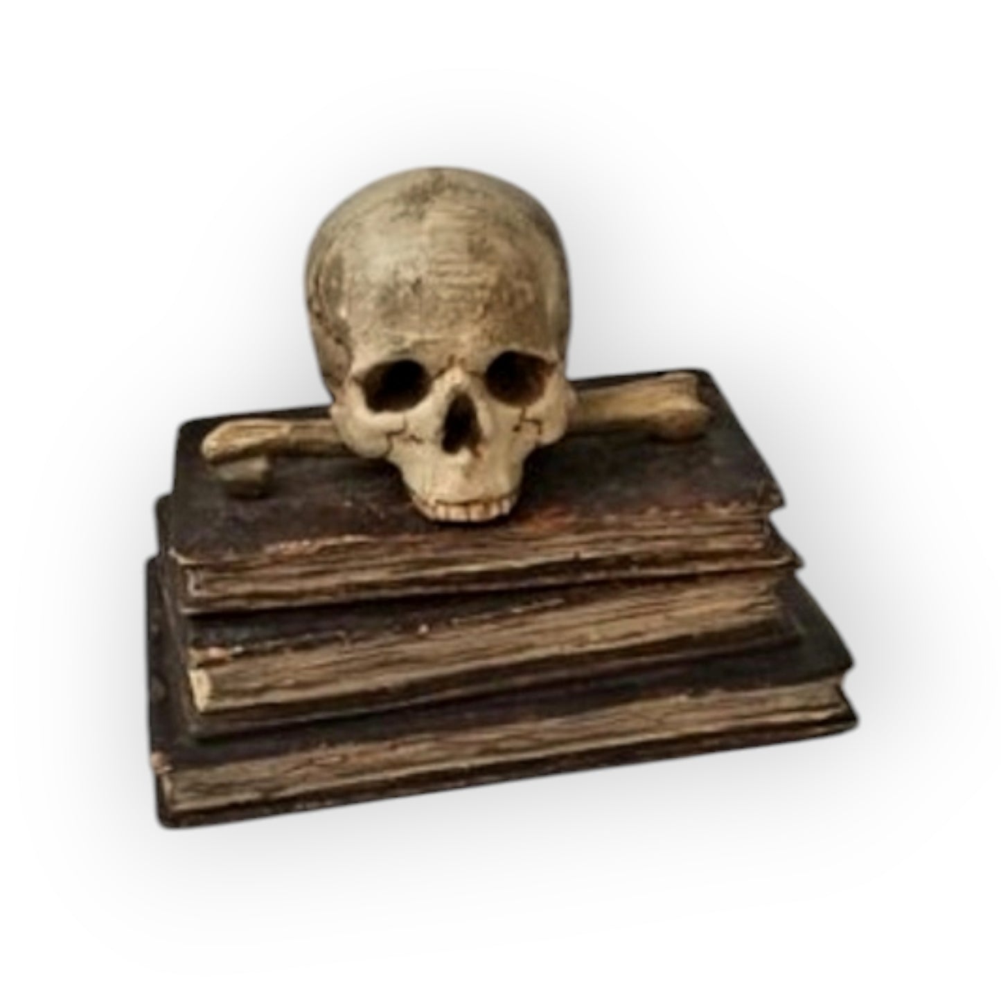 Mid 18th-Century Italian Antique Carved Treen Memento Mori Book Box