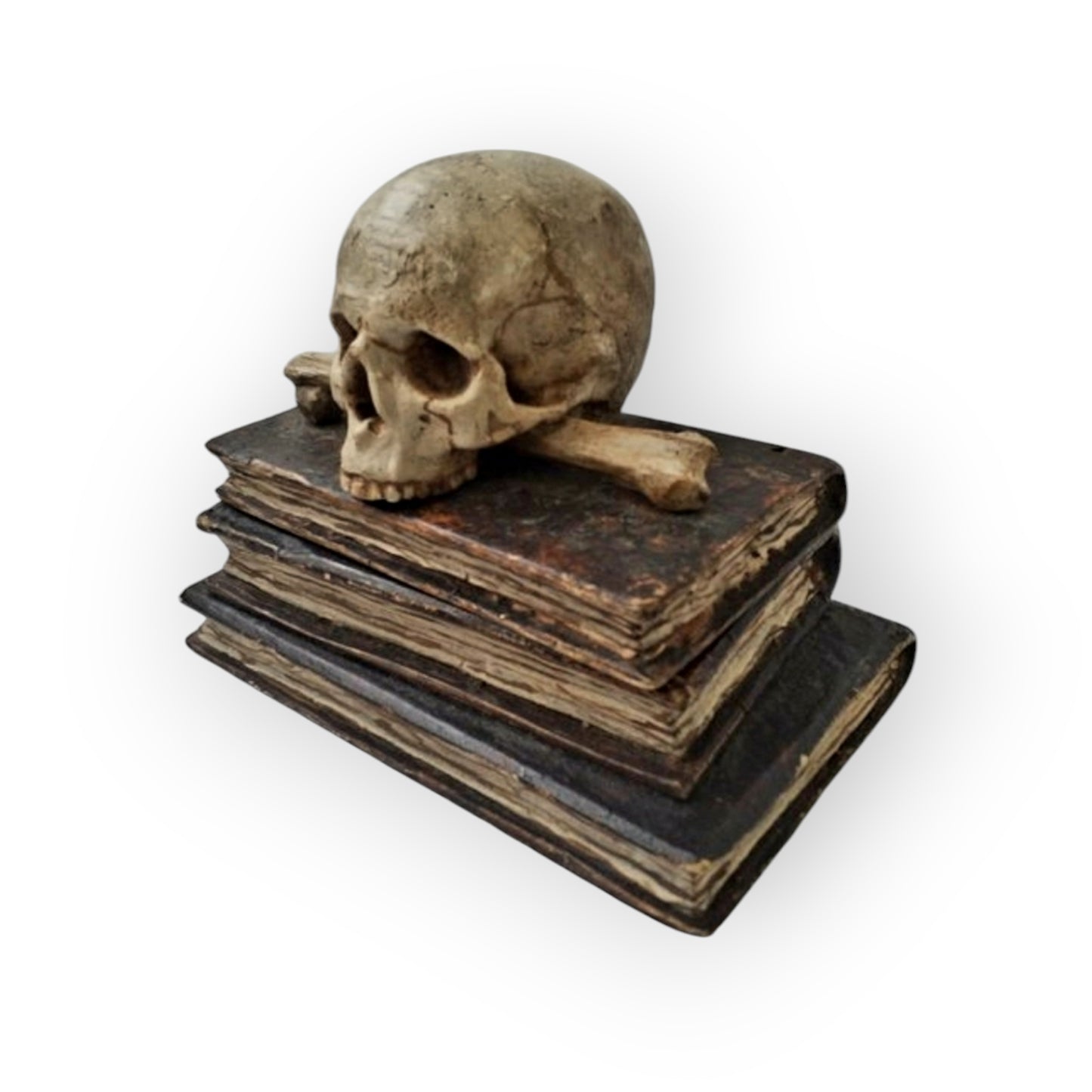 Mid 18th-Century Italian Antique Carved Treen Memento Mori Book Box