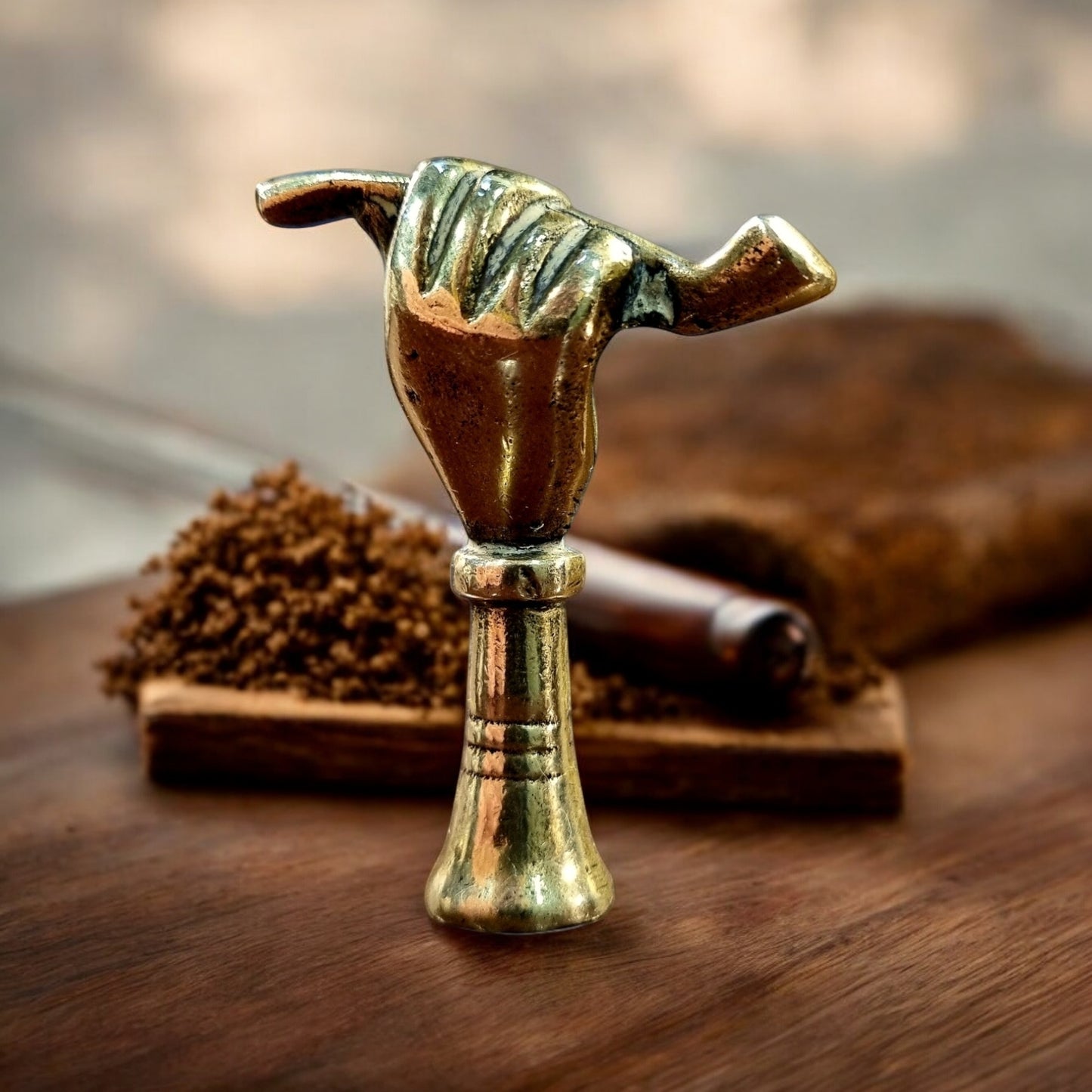 Early 19th-Century English Antique Brass Pipe Tamper