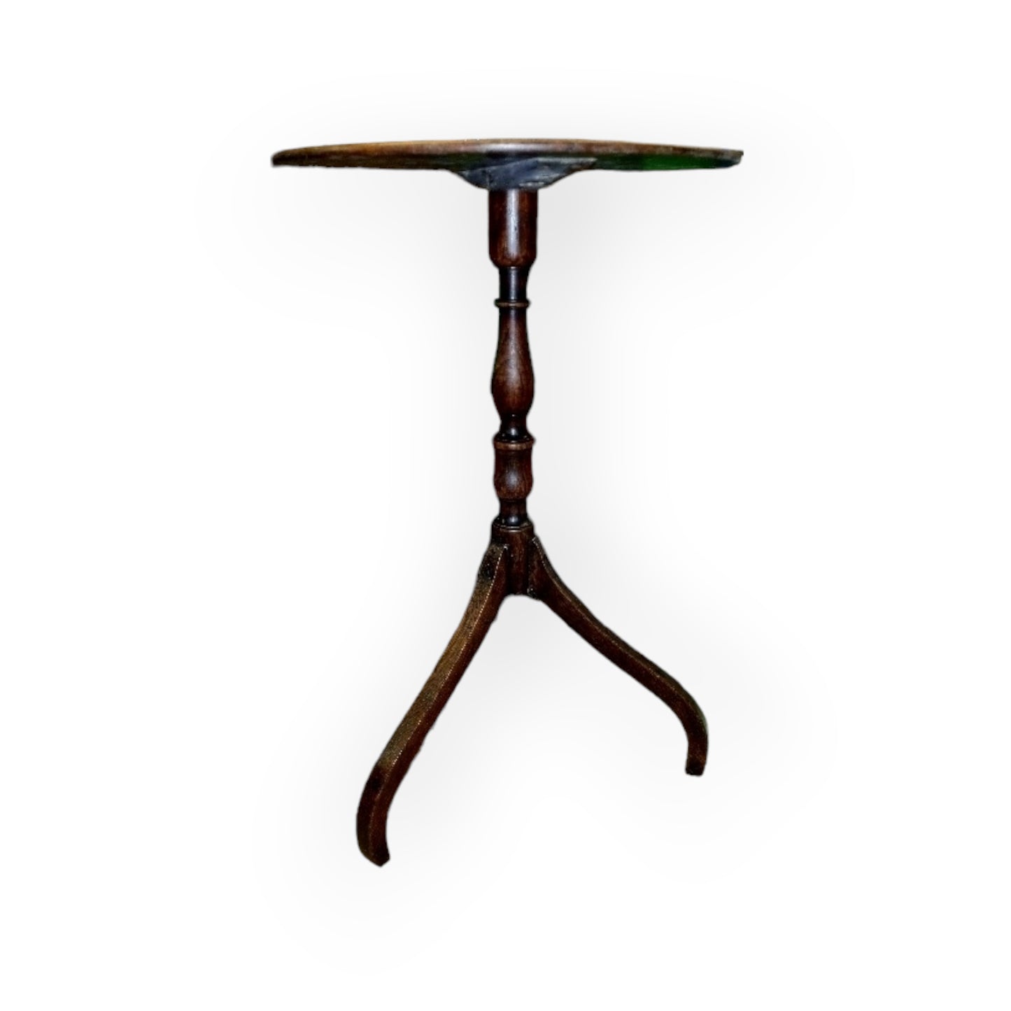 Provincial Late 18th Century English Antique Oak & Mahogany Tripod Table / Wine Table