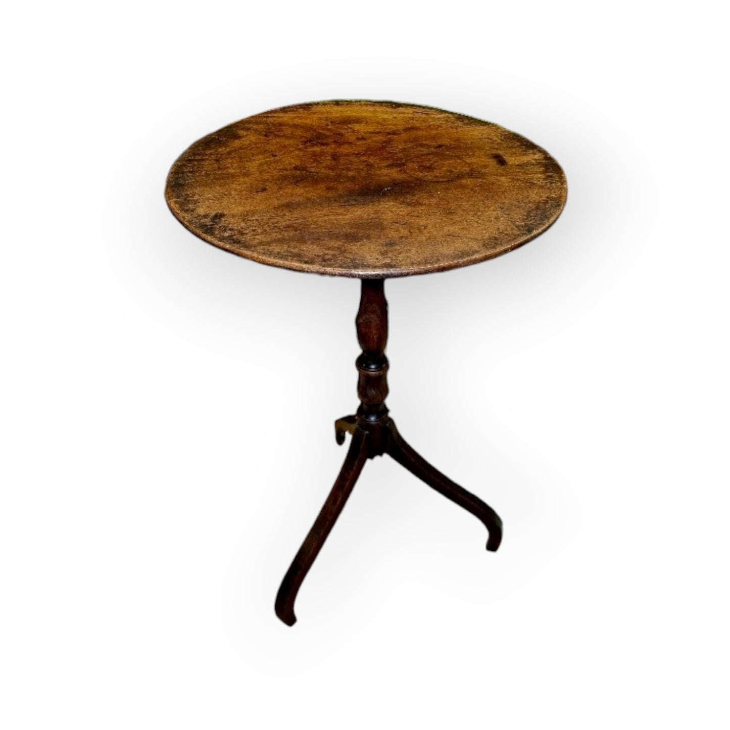 Provincial Late 18th Century English Antique Oak & Mahogany Tripod Table / Wine Table