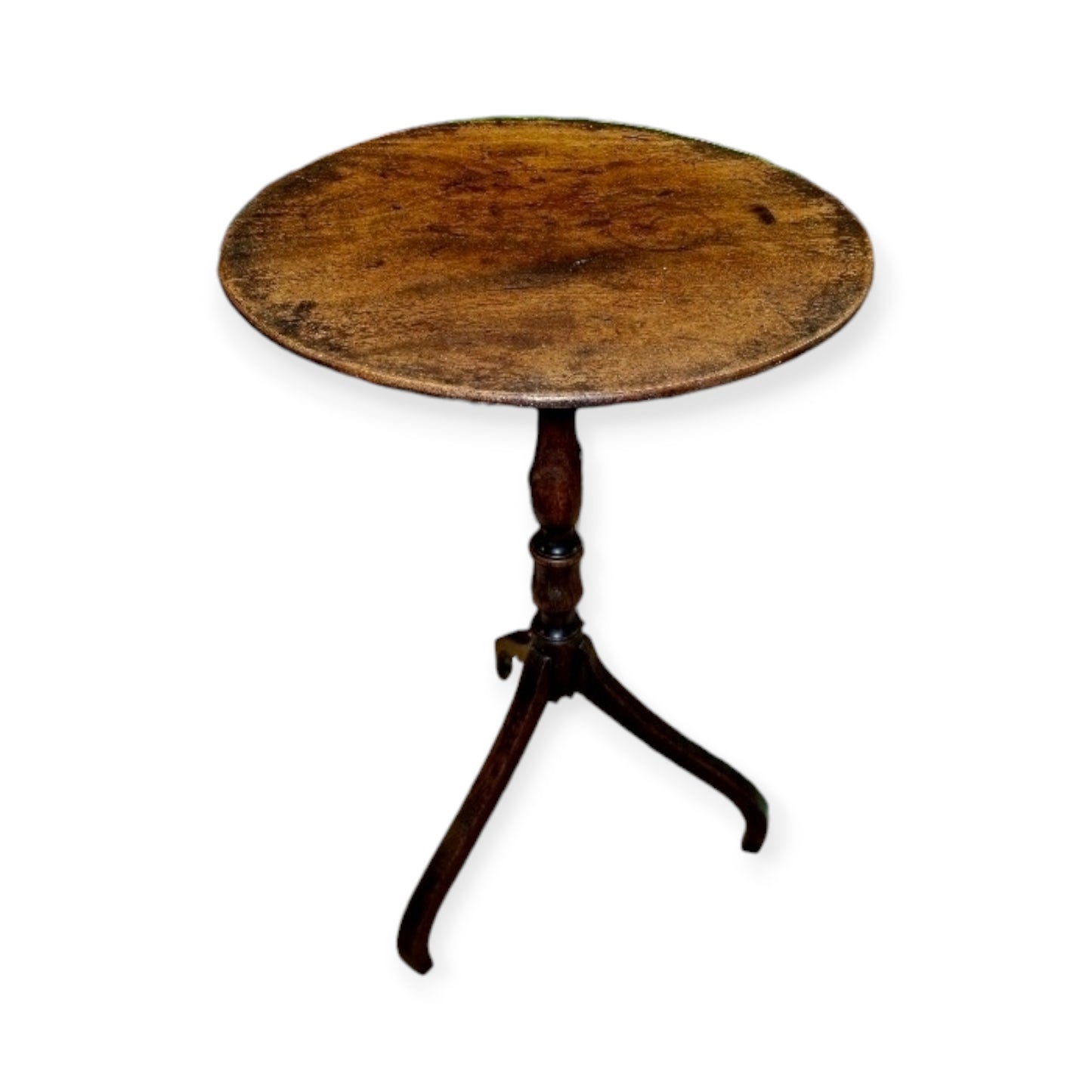 Provincial Late 18th Century English Antique Oak & Mahogany Tripod Table / Wine Table