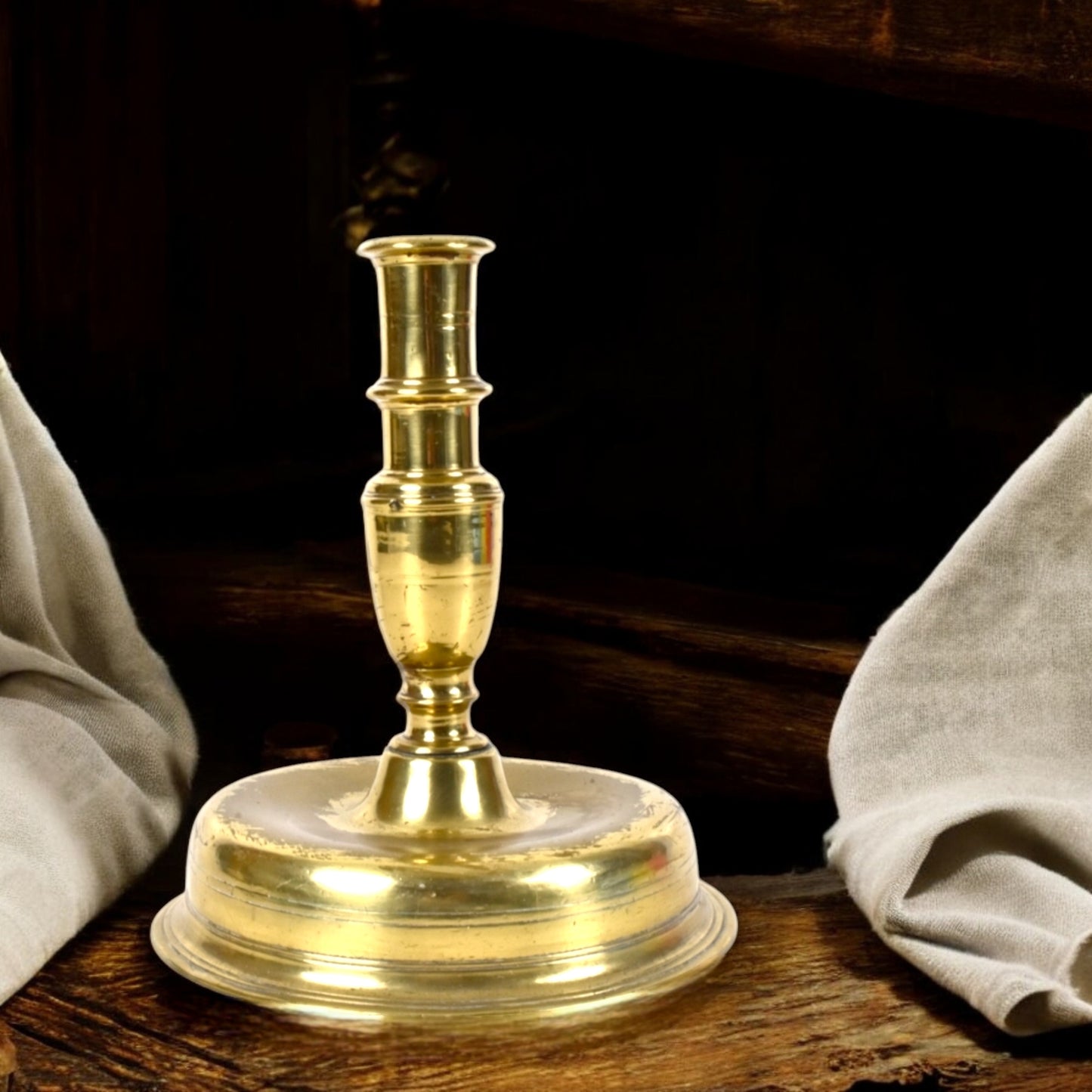 Early 17th Century Continental Antique Brass Candlestick, circa 1600