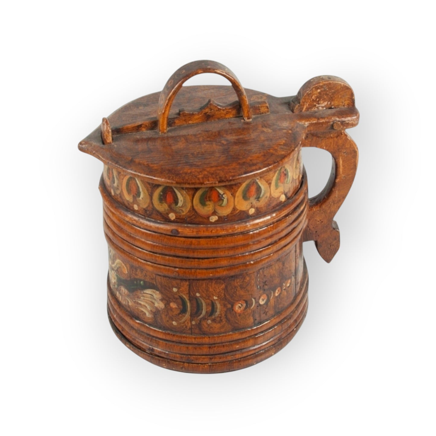 Large Early 19th-Century Continental Antique Hand-Made Treen Tankard / Stånka, circa 1800