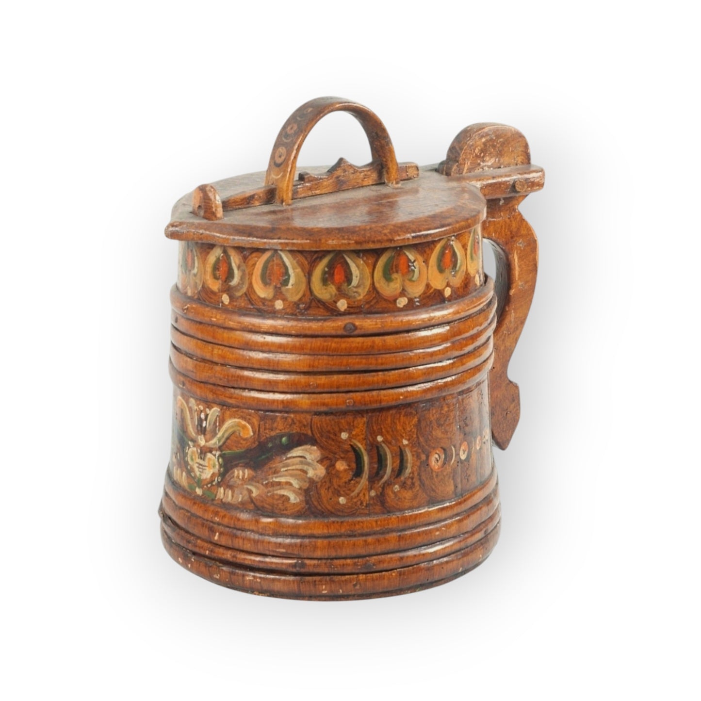 Large Early 19th-Century Continental Antique Hand-Made Treen Tankard / Stånka, circa 1800