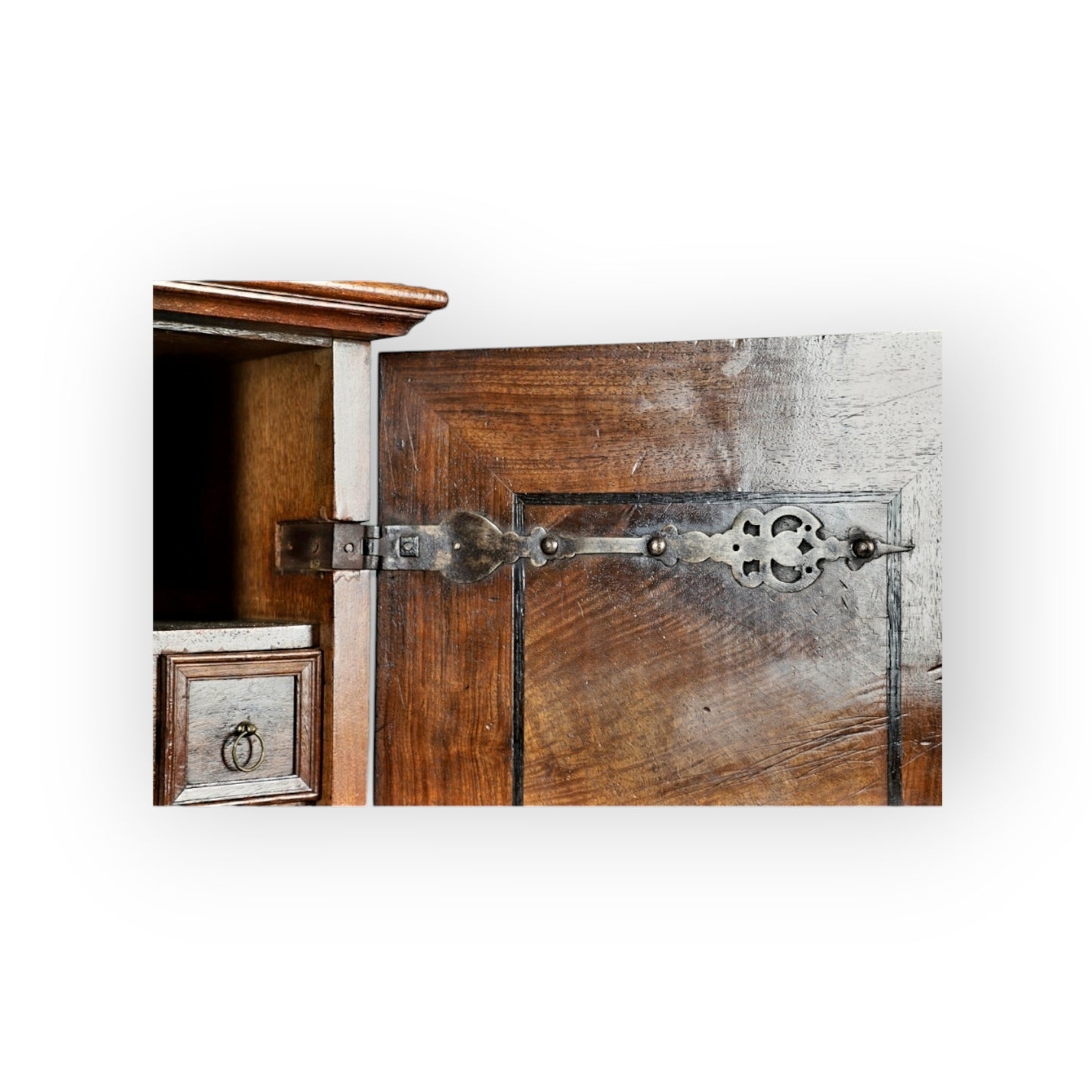 Early 18th-Century Antique Olivewood Collectors Cabinet On An Associated Stand