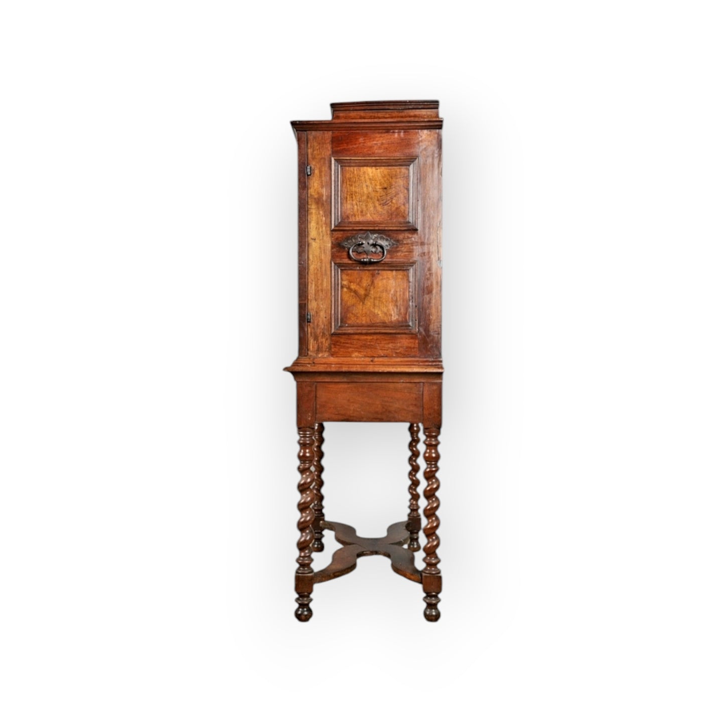 Early 18th-Century Antique Olivewood Collectors Cabinet On An Associated Stand