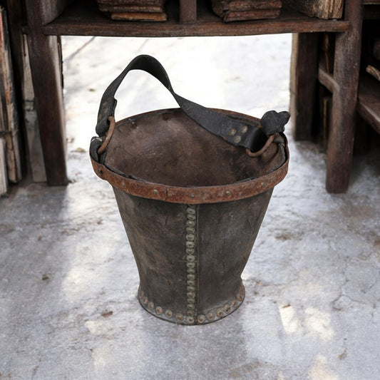 An Early 19th Century George III Period English Antique Leather Fire Bucket