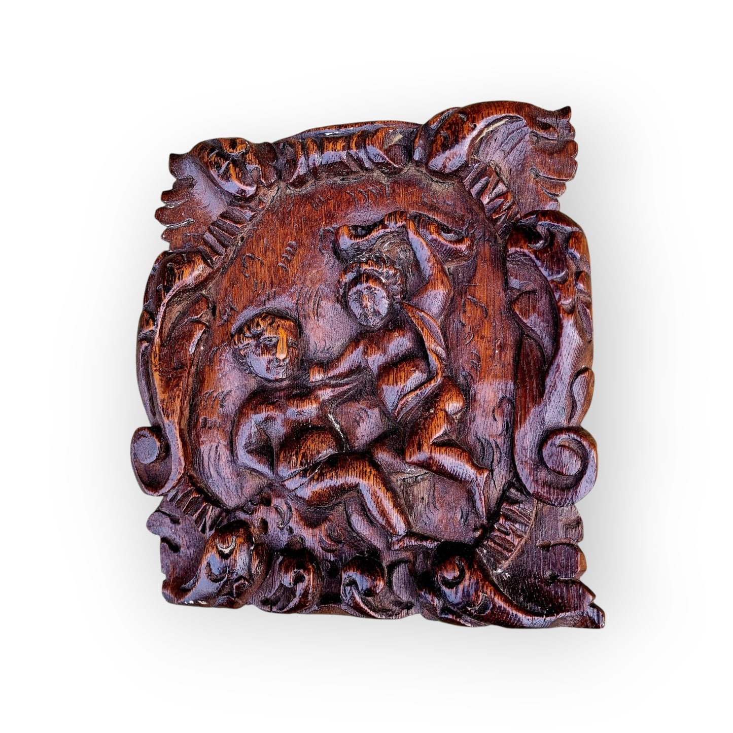 Early 17th-Century Antique Carved Walnut Panel Depicting Cain and Abel