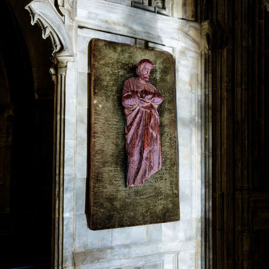 Late 15th-Century Flemish Antique Oak Carving / Carved Oak Sculpture Of A Saint