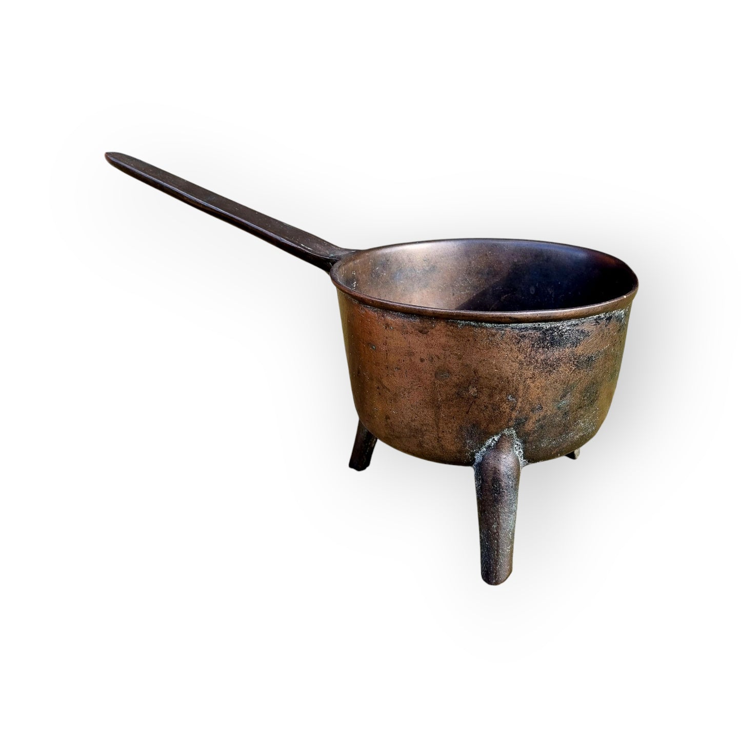 Large 18th-Century English Antique Bronze Skillet / Posnet Attributed To The Warner Foundry