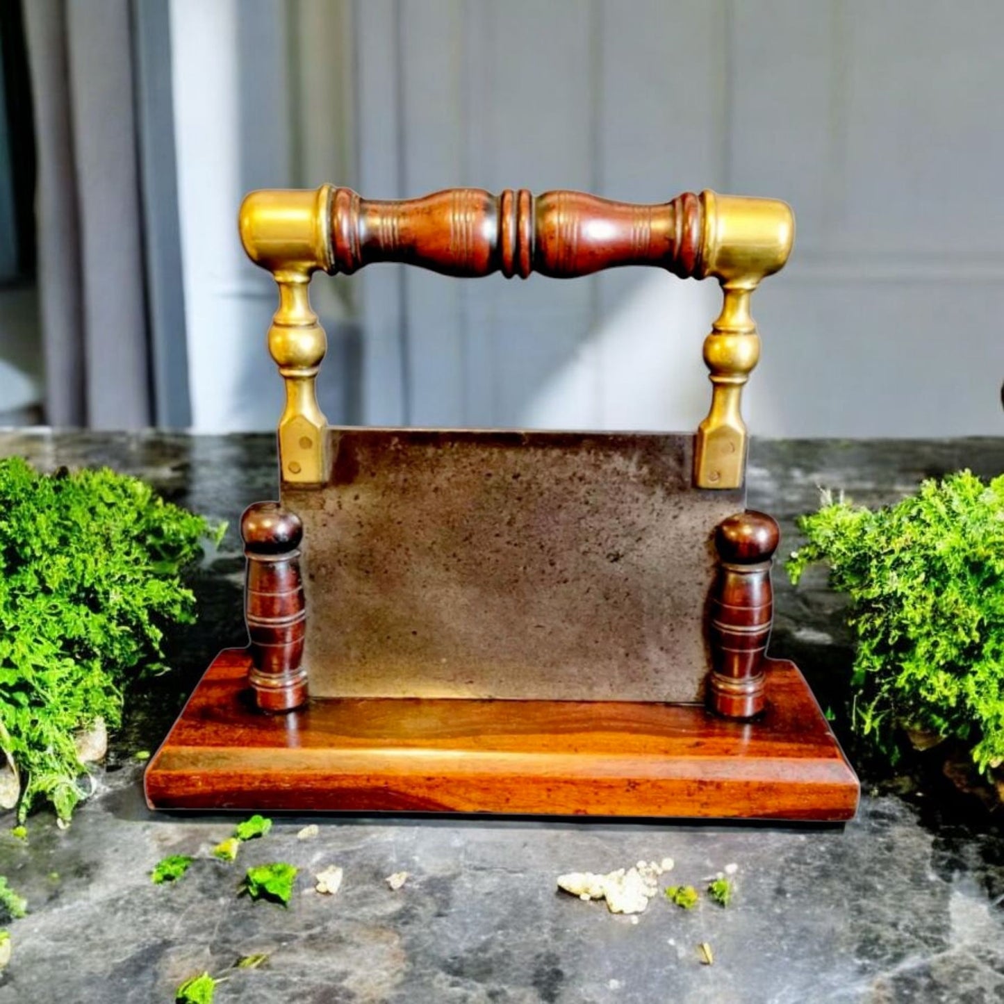 Rare Late 18th-Century English Antique "Country House" Herb Chopper With Original Stand