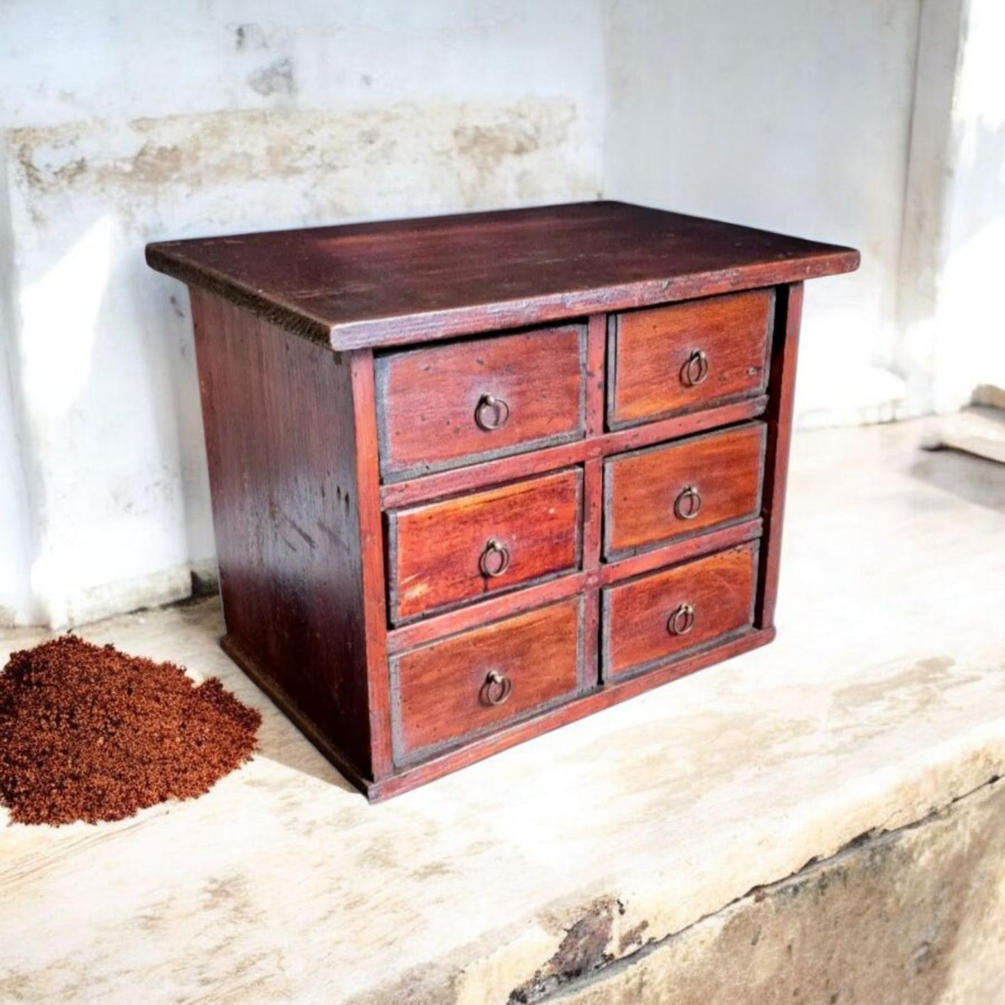 Early 19th Century English Antique Pine Six-Drawer Spice Chest