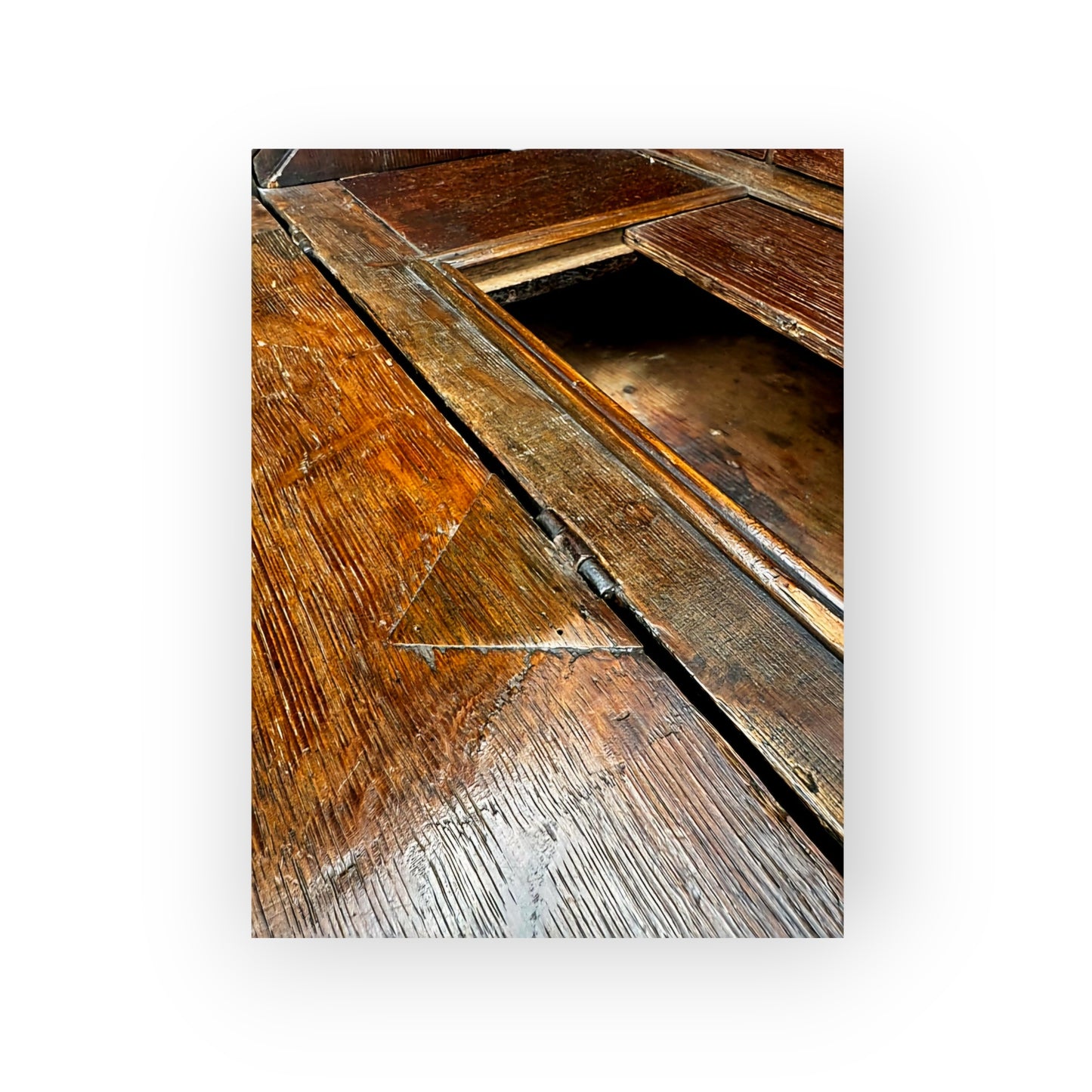 A Small Early 18th Century English Antique Oak Bureau Bookcase In Original Condition