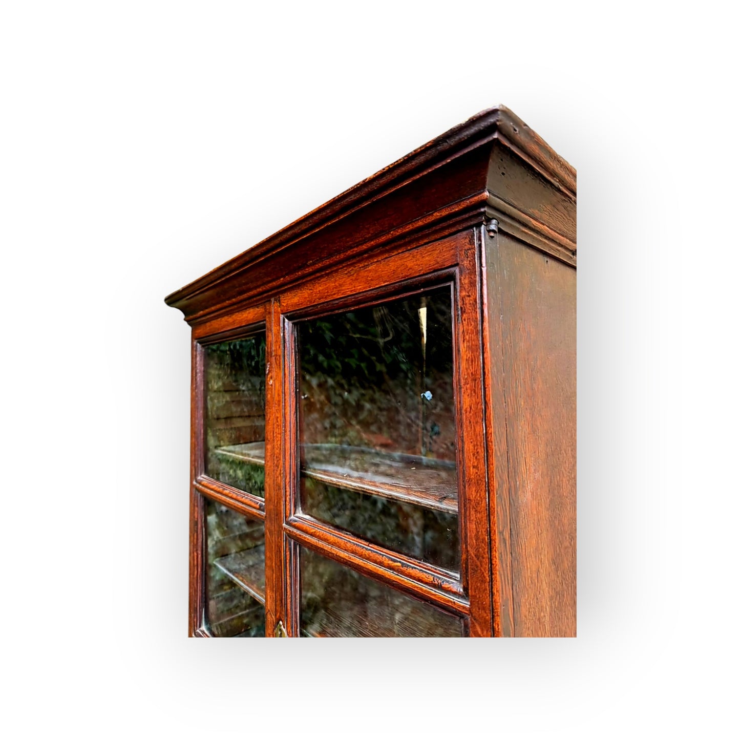 A Small Early 18th Century English Antique Oak Bureau Bookcase In Original Condition