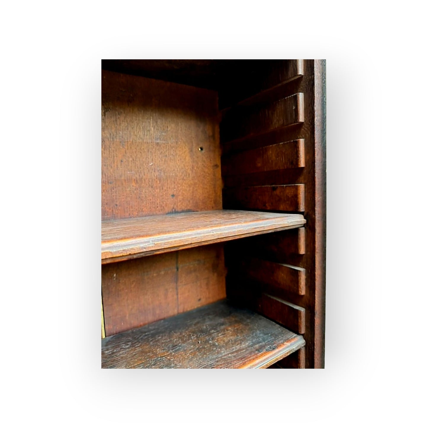 A Small Early 18th Century English Antique Oak Bureau Bookcase In Original Condition