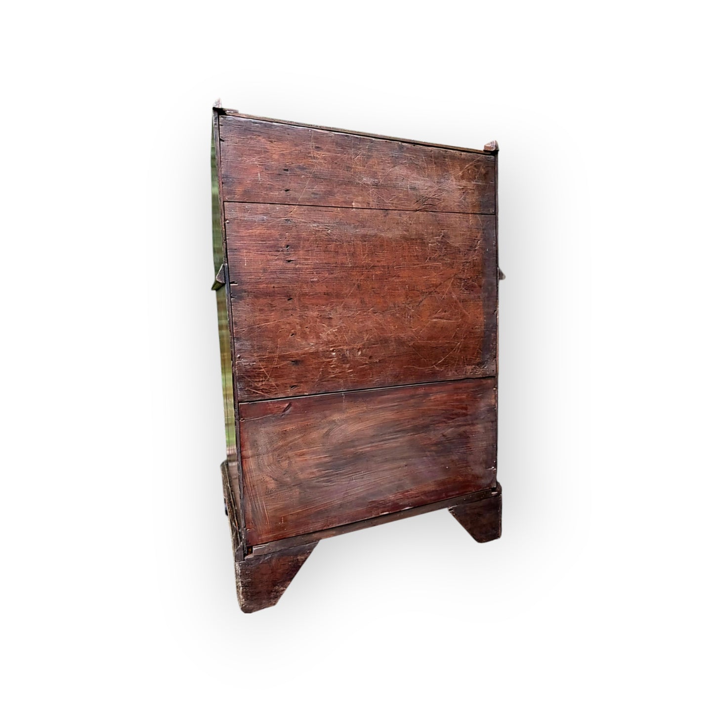 A Small Early 18th Century English Antique Oak Bureau Bookcase In Original Condition