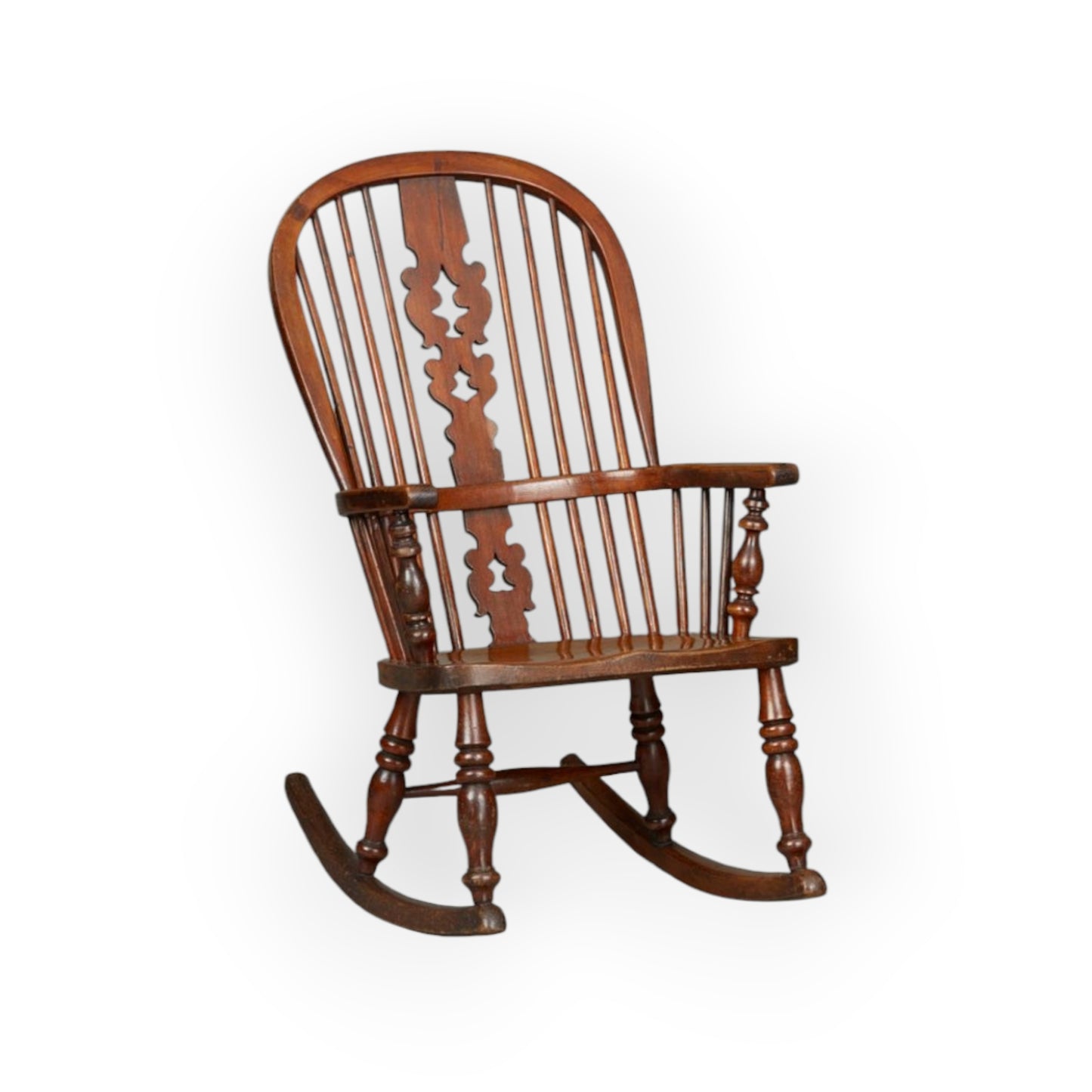 A Mid 19th-Century English Antique Windsor Rocking Chair, circa 1850
