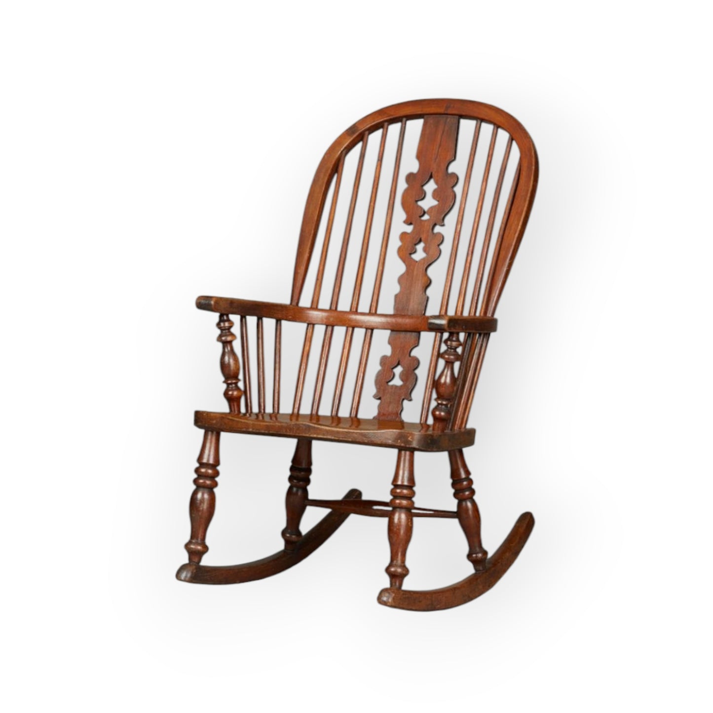 A Mid 19th-Century English Antique Windsor Rocking Chair, circa 1850