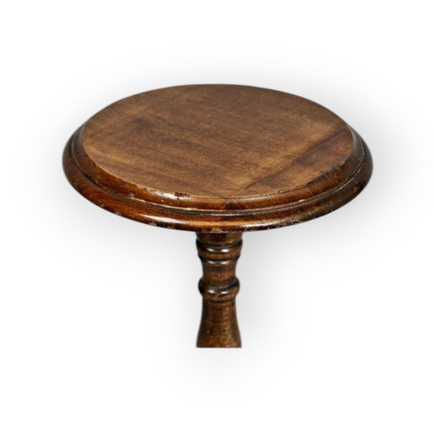 A Small, Early, 19th-Century English Antique Treen Apprentice-Piece Candlestand In The Form Of A Lacemakers Table