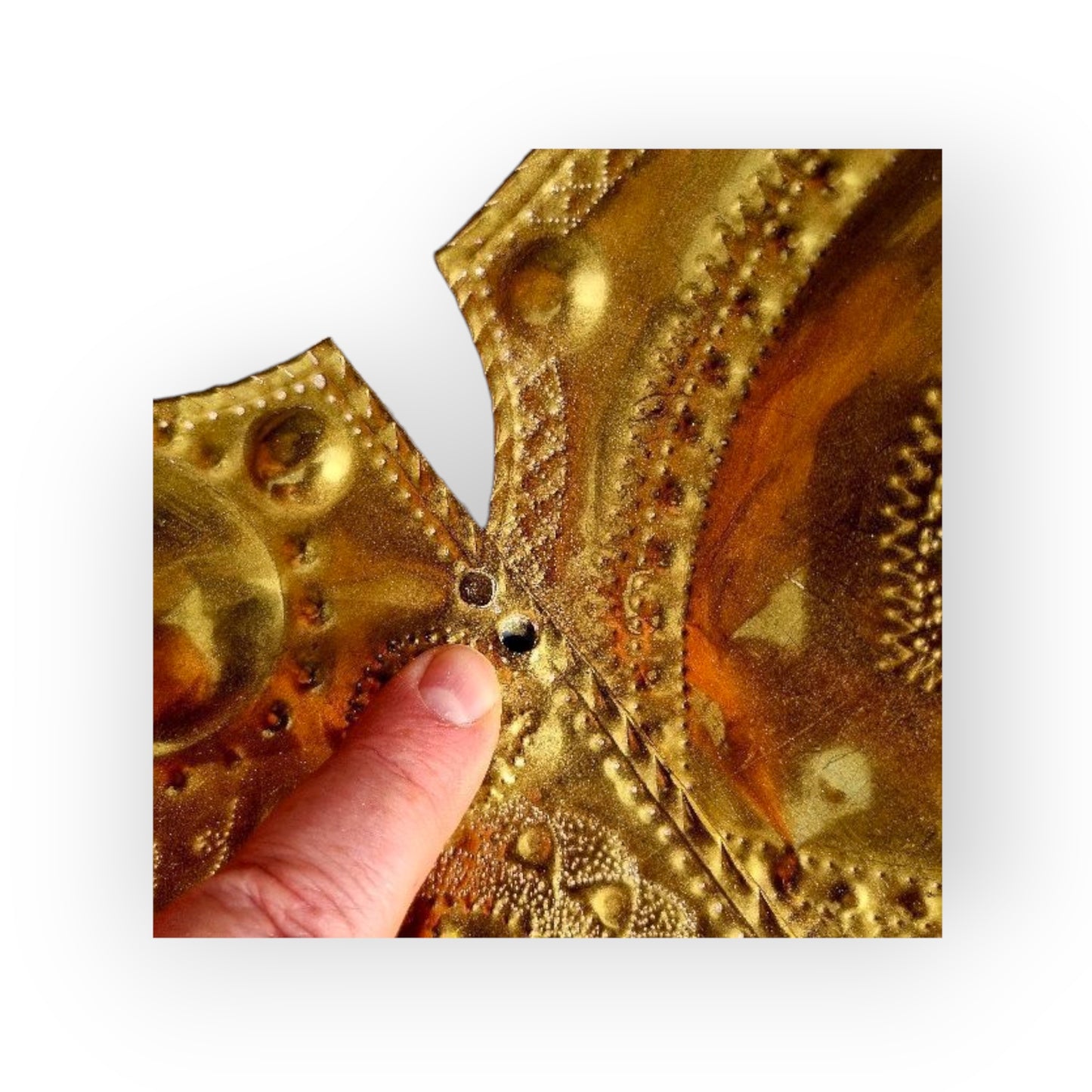 Pair of Large 18th Century Antique Repoussé-Worked Brass Wall Reflectors / Wall Sconces, Almost Two Feet Tall!