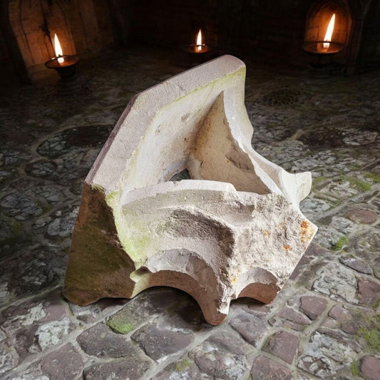 15th-century English Gothic Antique Carved Stone Window Fragment With Provenance